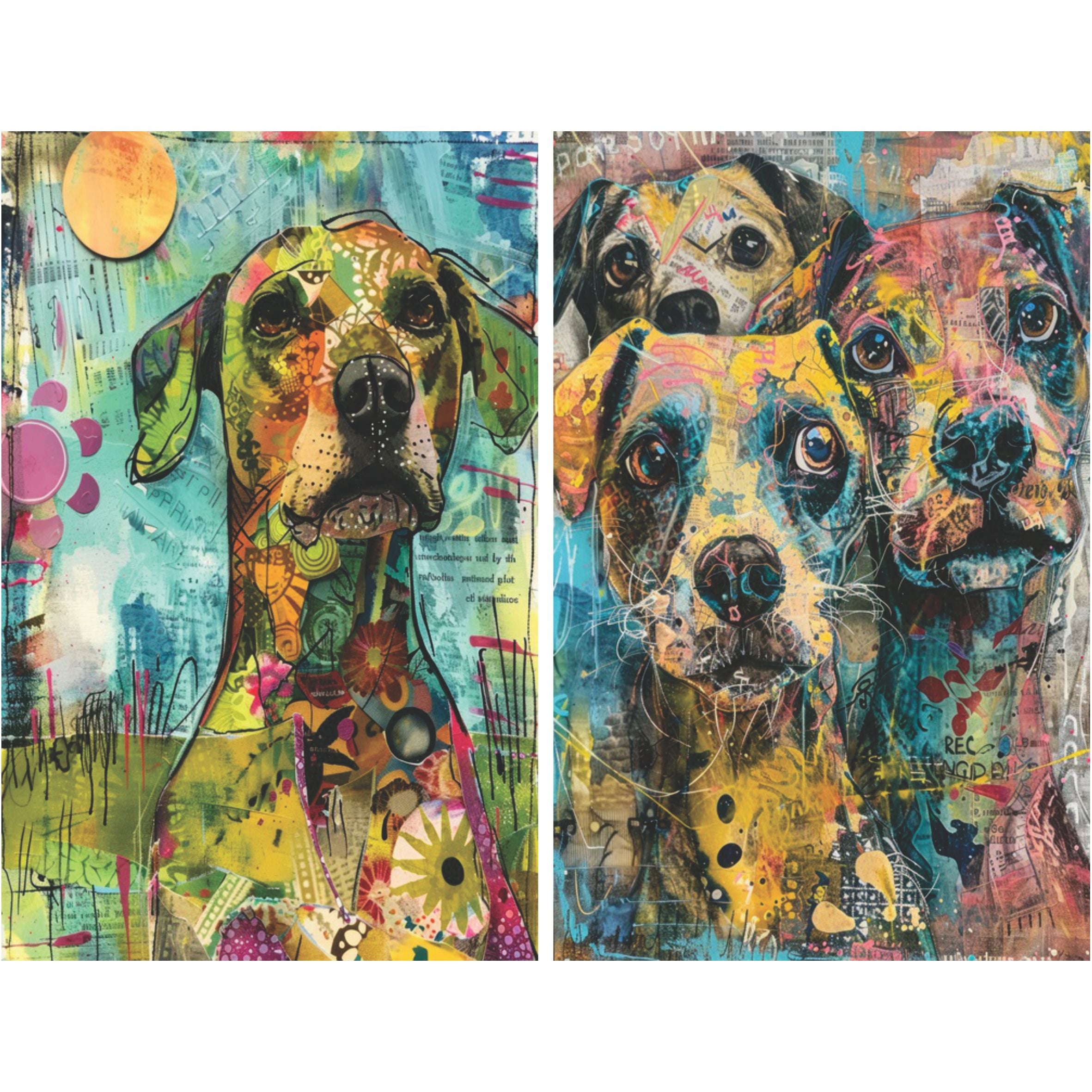 Dogs Decoupage Rice Paper, 8 x 10.5 inch - for Decoupage Scrapbooking Crafts