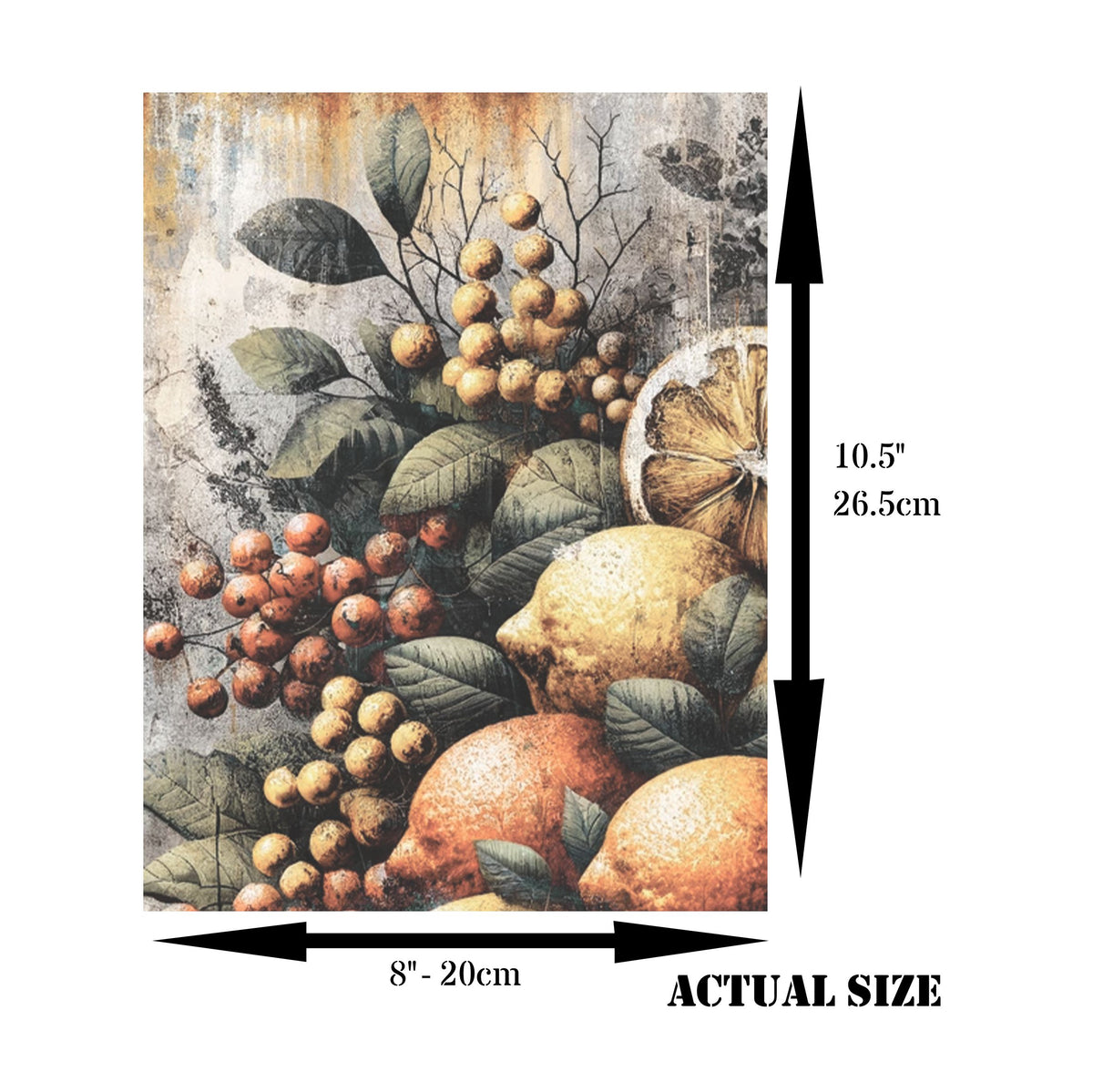 Oranges Rice Paper, 20.32 x 26.67 cm - for Decoupage Scrapbooking Cards Crafts