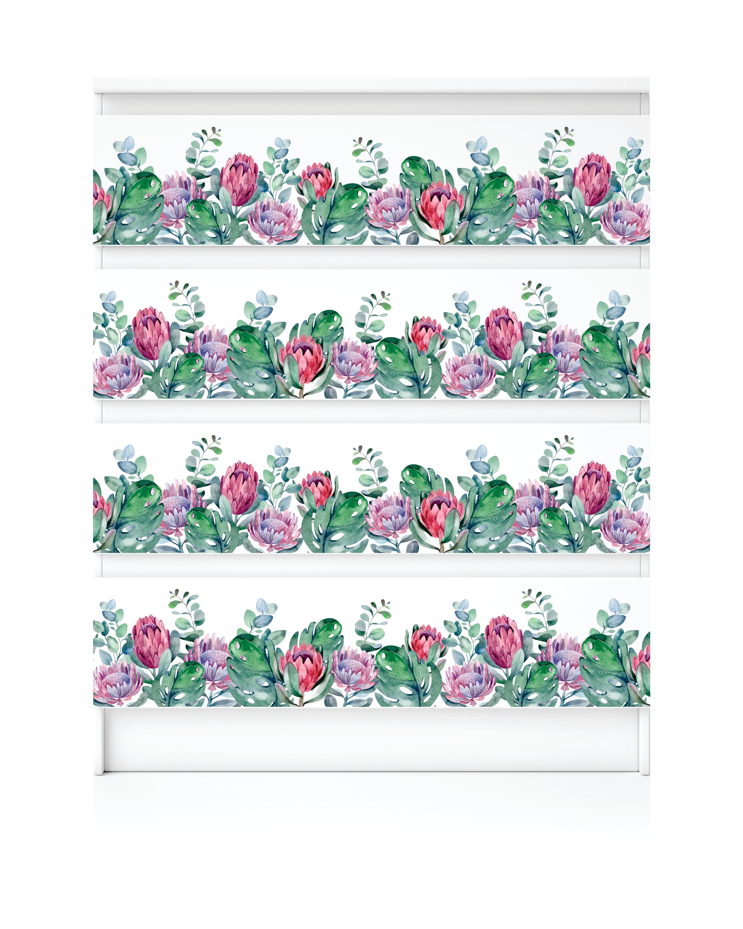 Protea Border Rice Paper- 14 Sheets Printed Mulberry Paper Border 36gsm