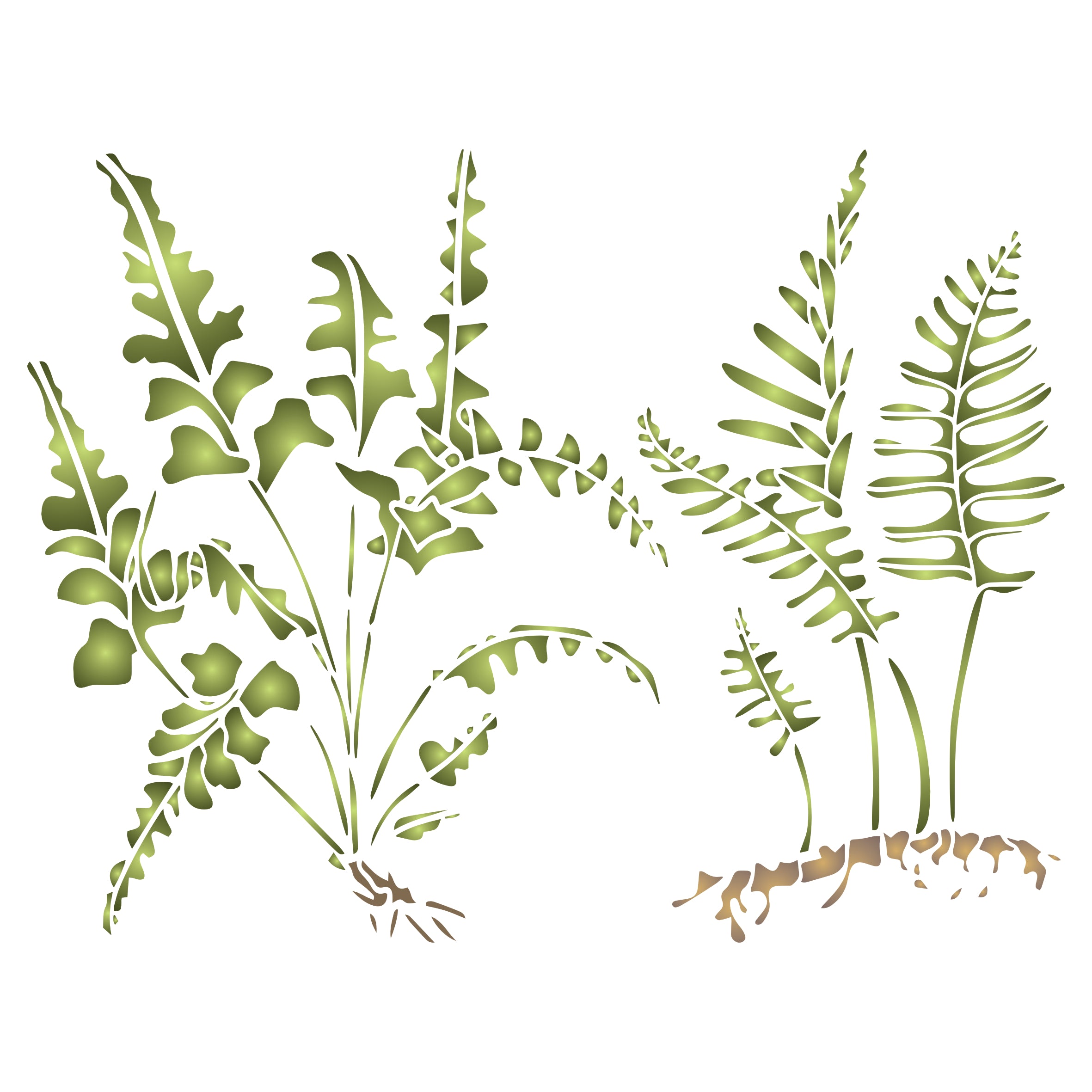 Fern Plants Stencil - Tropical Sword Ferns