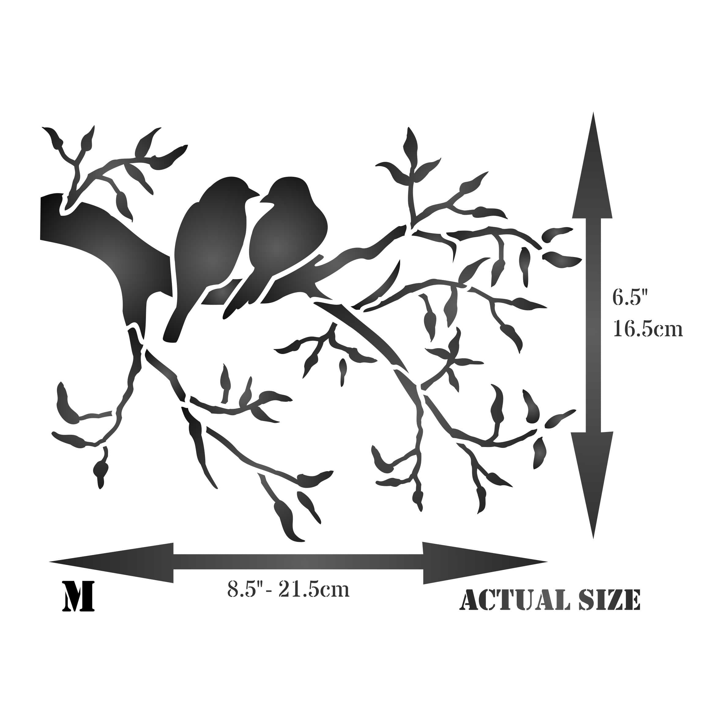 Love Birds Stencil - Love Bird on a Branch