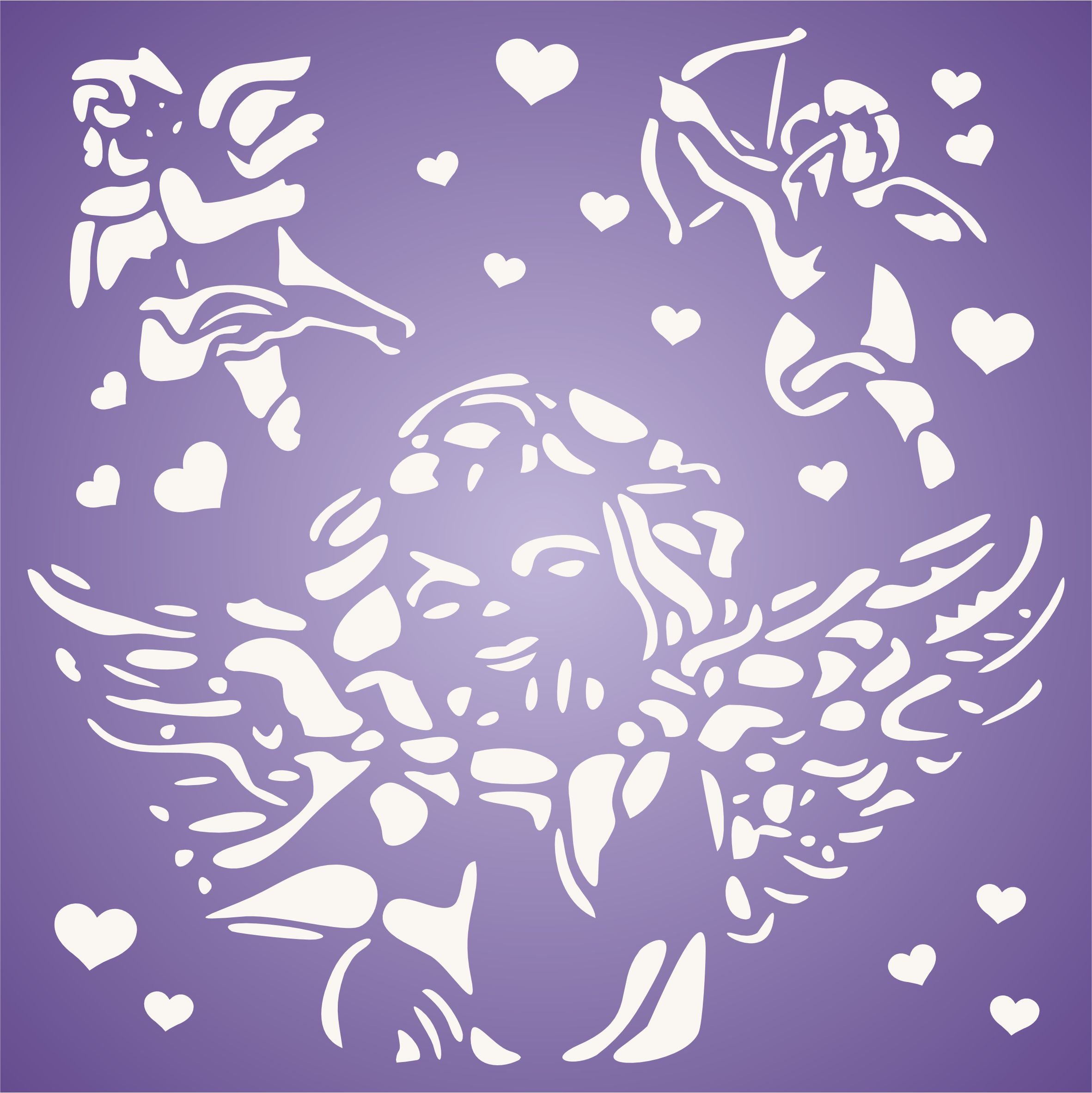 Cherubs Stencil - Classic Fairy Angel Cherub