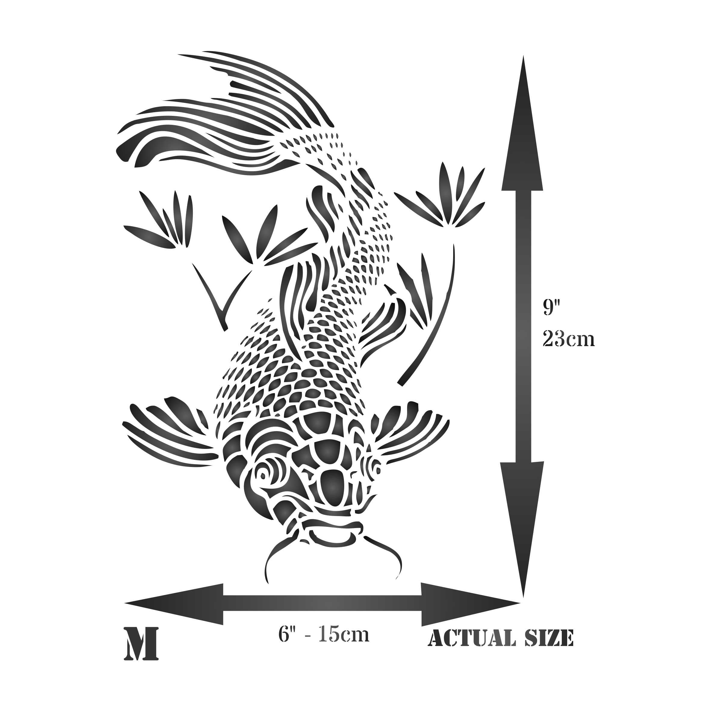 Catfish Stencil - Asian Oriental Koi Carp Fish Animal