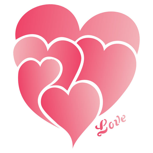 Valentines Day Love Heart Stencil, 8.26 x 10.16 cm - Valentine Heart Design