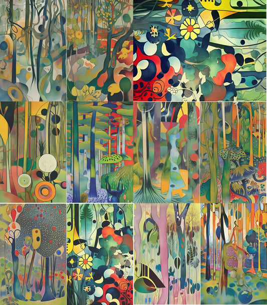 Abstract Forest Rice Paper, 20.32 x 26.67 cm - for Decoupage Cards Craft