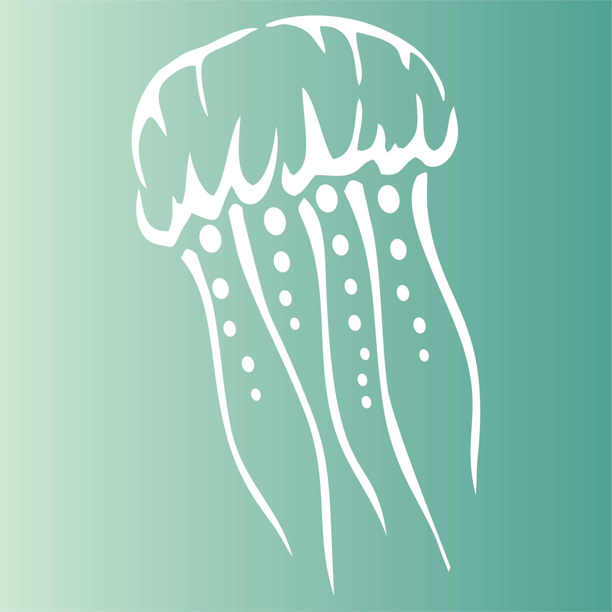 Jellyfish Stencil - Sea Ocean Nautical Seashore Reef Fish