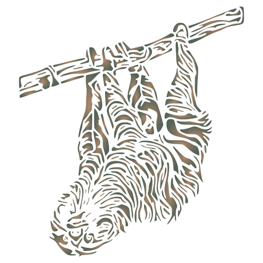 Sloth Stencil - Slow Upside Down South America Tree Dweller