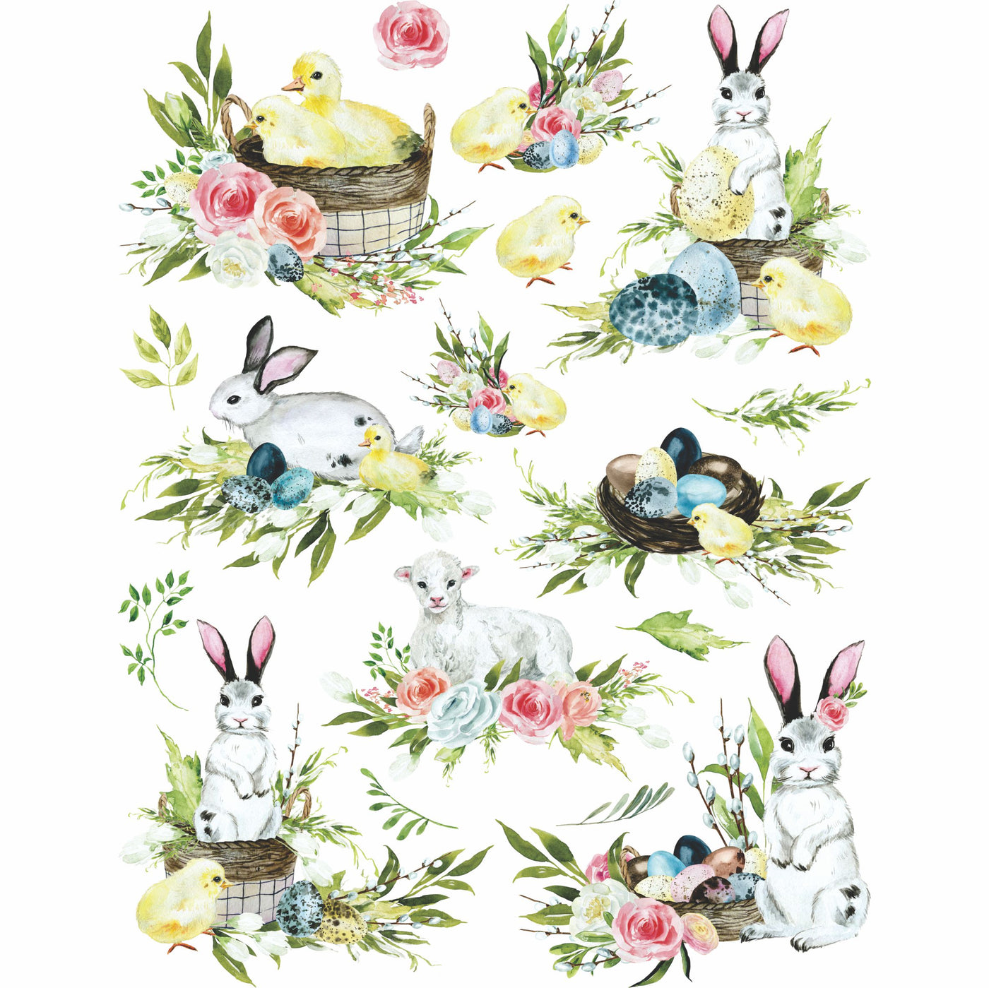 Easter Watercolour Rice Paper, 8 x 10.5 inch - for Decoupage Crafts