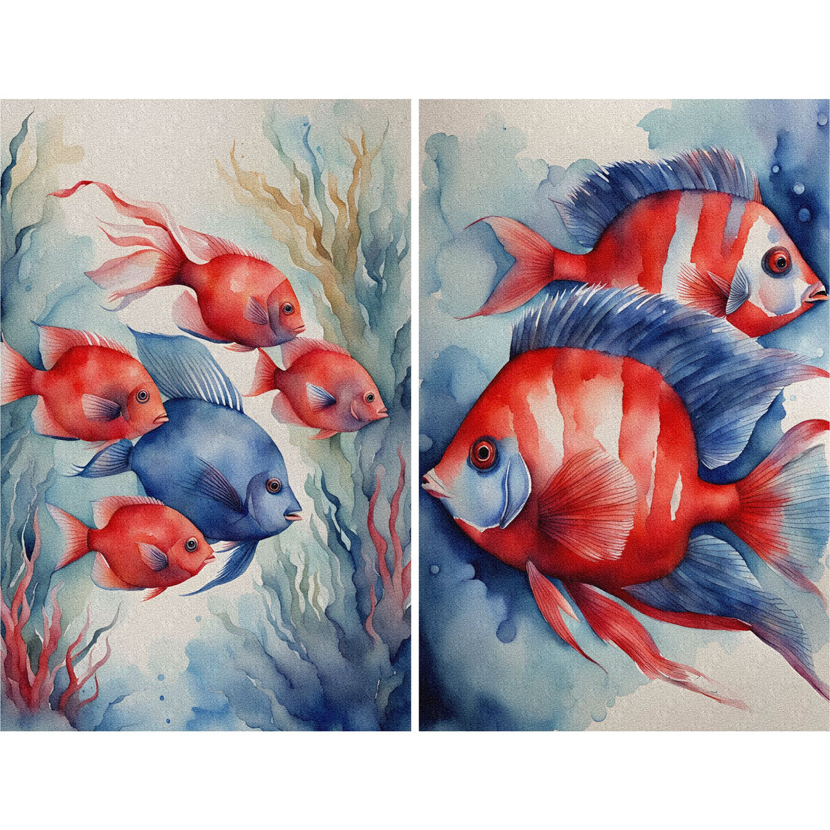 Fish Decoupage Rice Paper, 20.32 x 26.67 cm - for Decoupage Scrapbooking Crafts