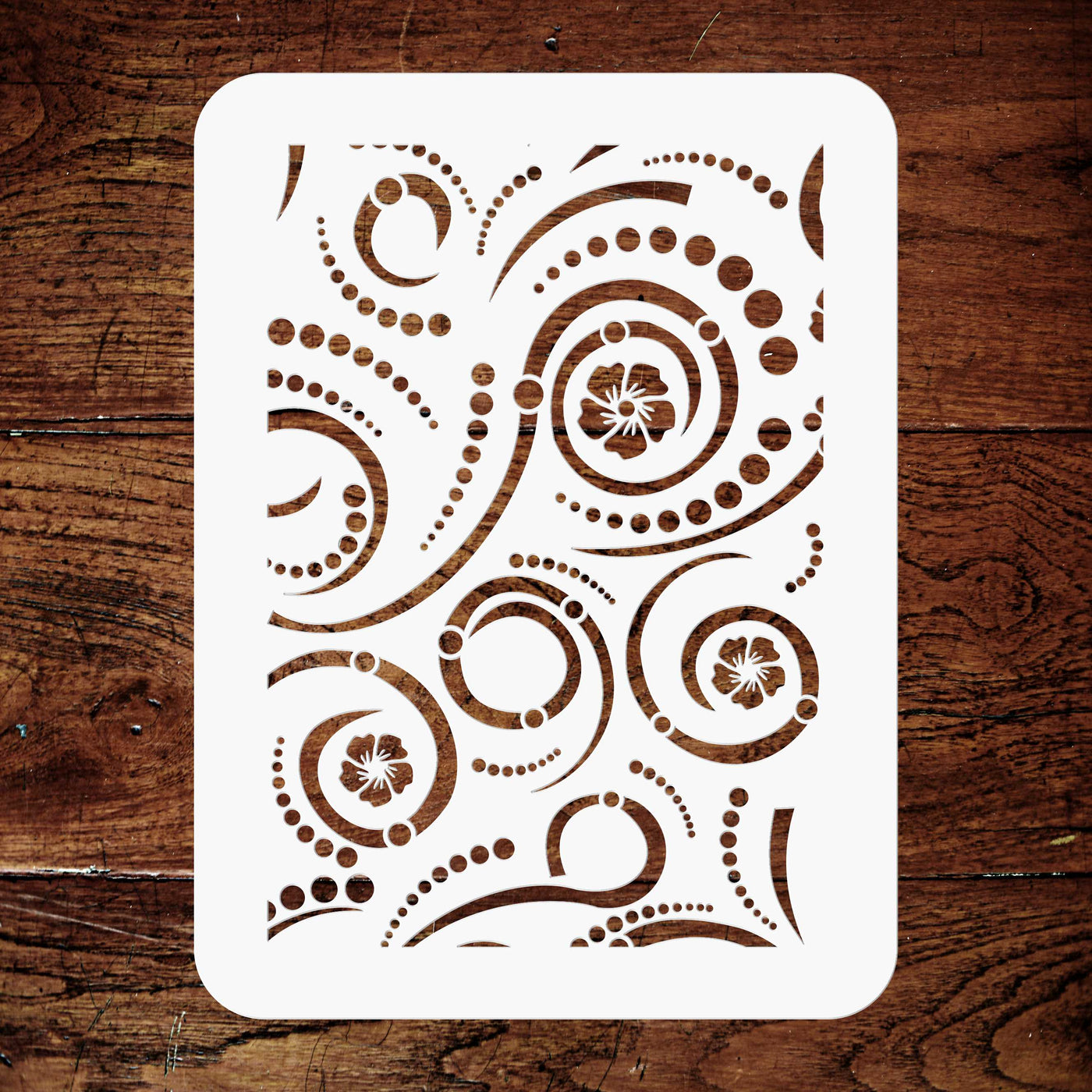 Swirls Layering Stencil, 4.5 x 6.5 inch - Layering use to add Texture and Design