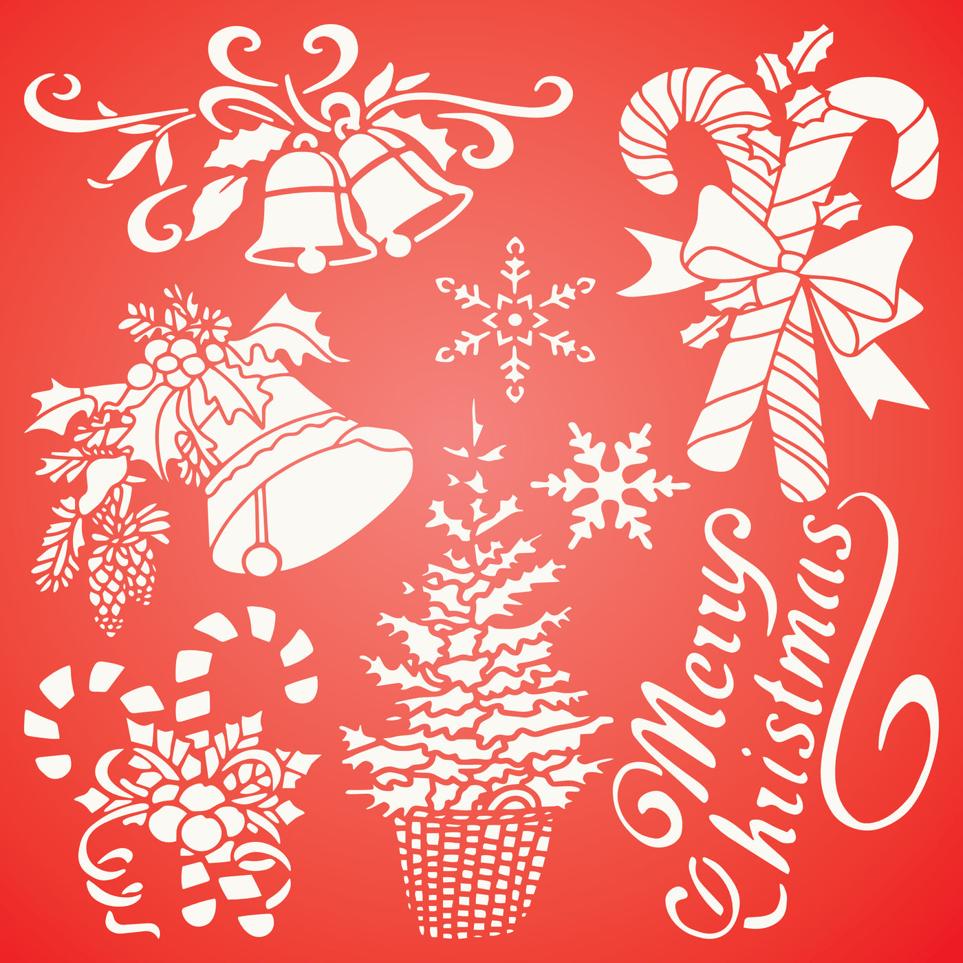 Christmas Mix Stencil - Christmas Card Drecorations