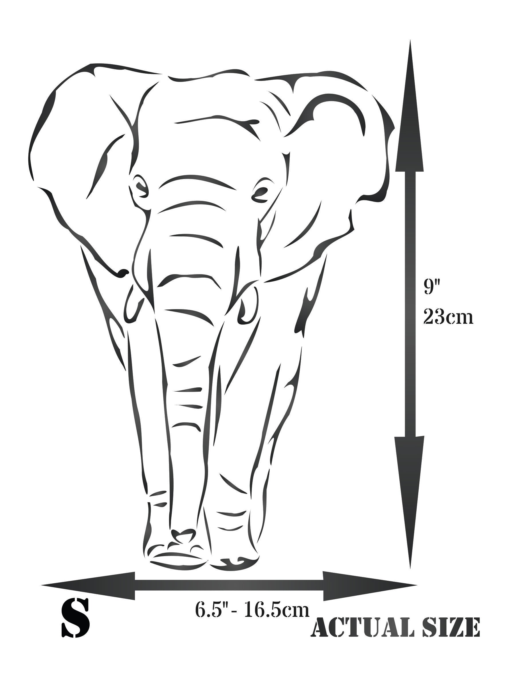 African Elephant Stencil - African Animal Wildlife