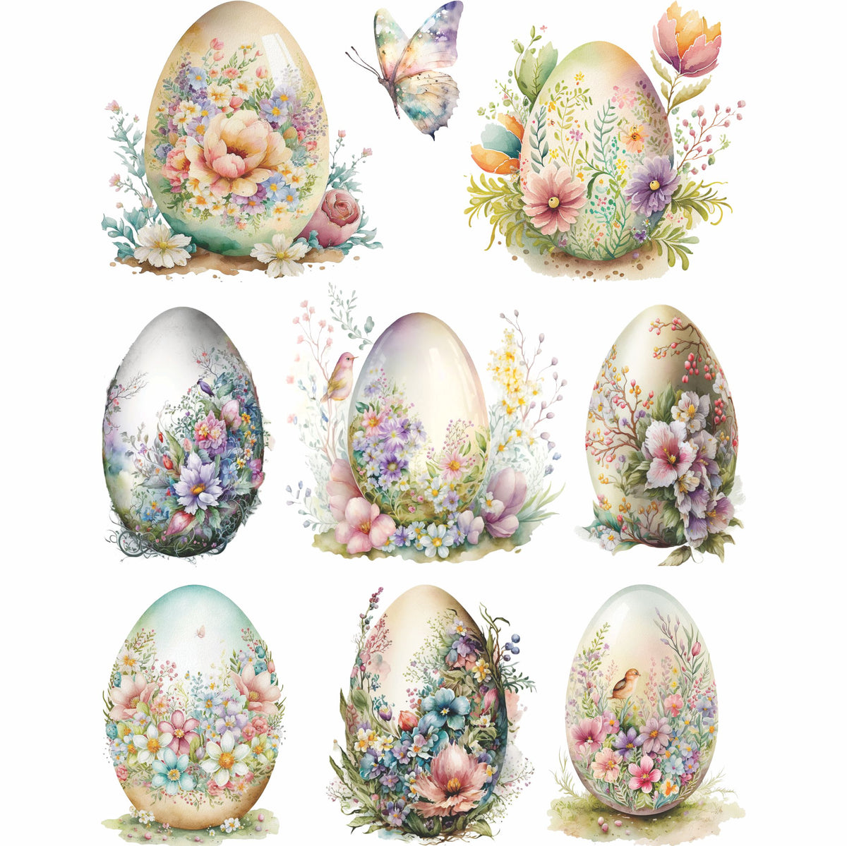 Easter Eggs Rice Paper, 20.32 x 26.67 cm - for Decoupage Furniture Crafts