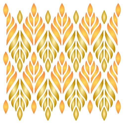 Leaf Stencil, 6.5 x 6.5 inch (S) All over Wallpaper Tribal Ethnic Wall