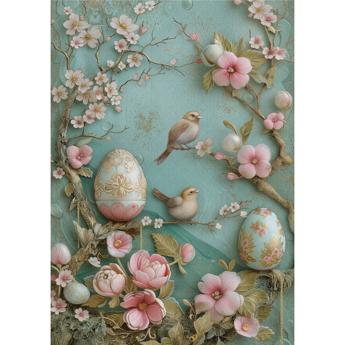 Easter Decoupage Rice Paper, 8 x 10.5 inch - for Scrapbooking Cards Crafts