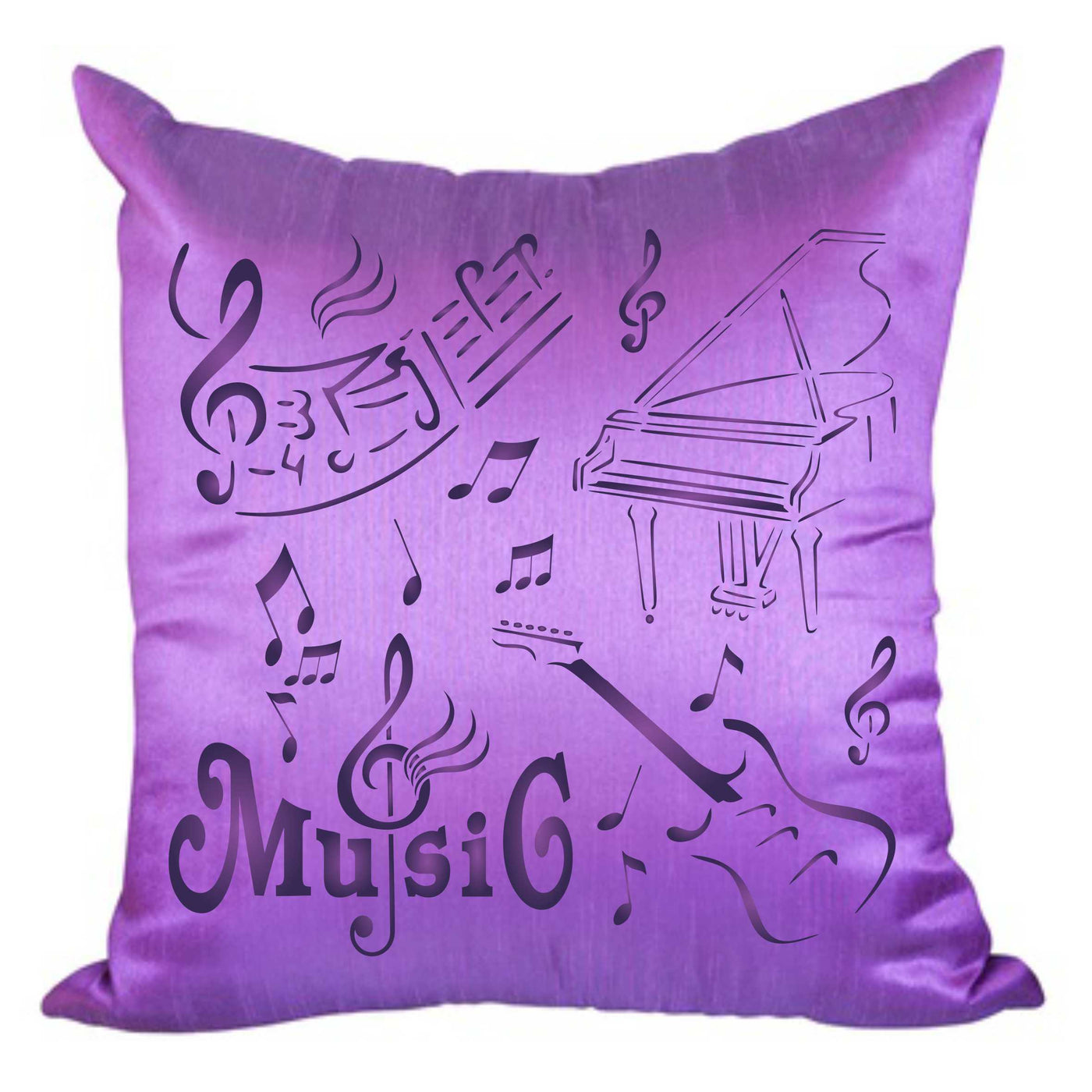 Music Stencil - Mixed Media Piano Guitar Words Musical Notes