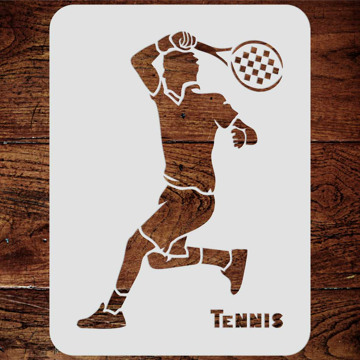 Tennis Stencil - Athlete Tennis Player Racket Word Quote