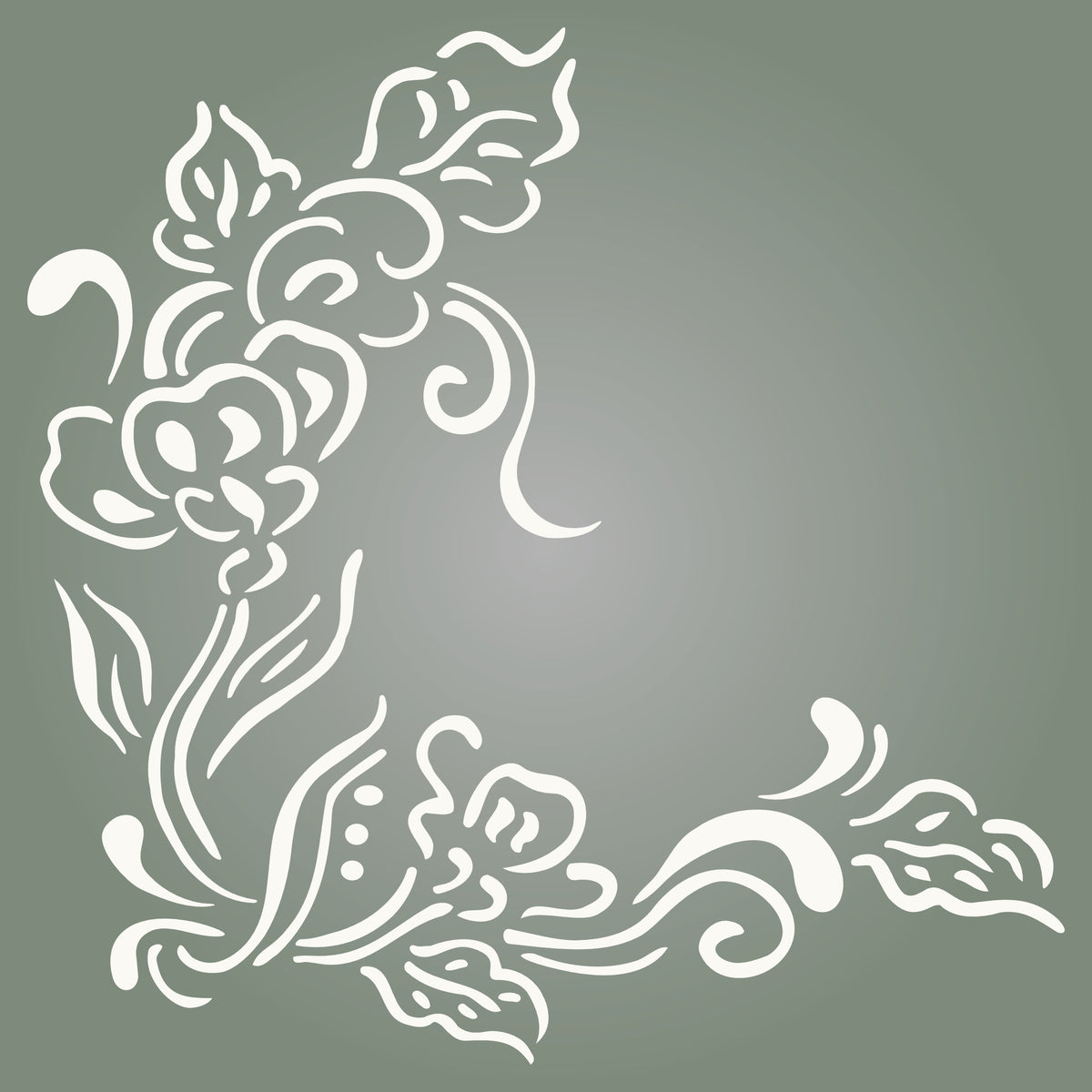 Victorian Embroidery Stencil - Vintage Floral Embroidery Tile Pattern