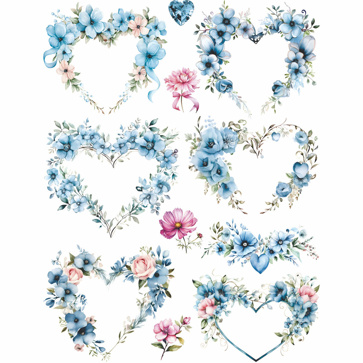 Valentines Day Rice Paper, 20.32 x 26.67 cm - for Decoupage Furniture Crafts