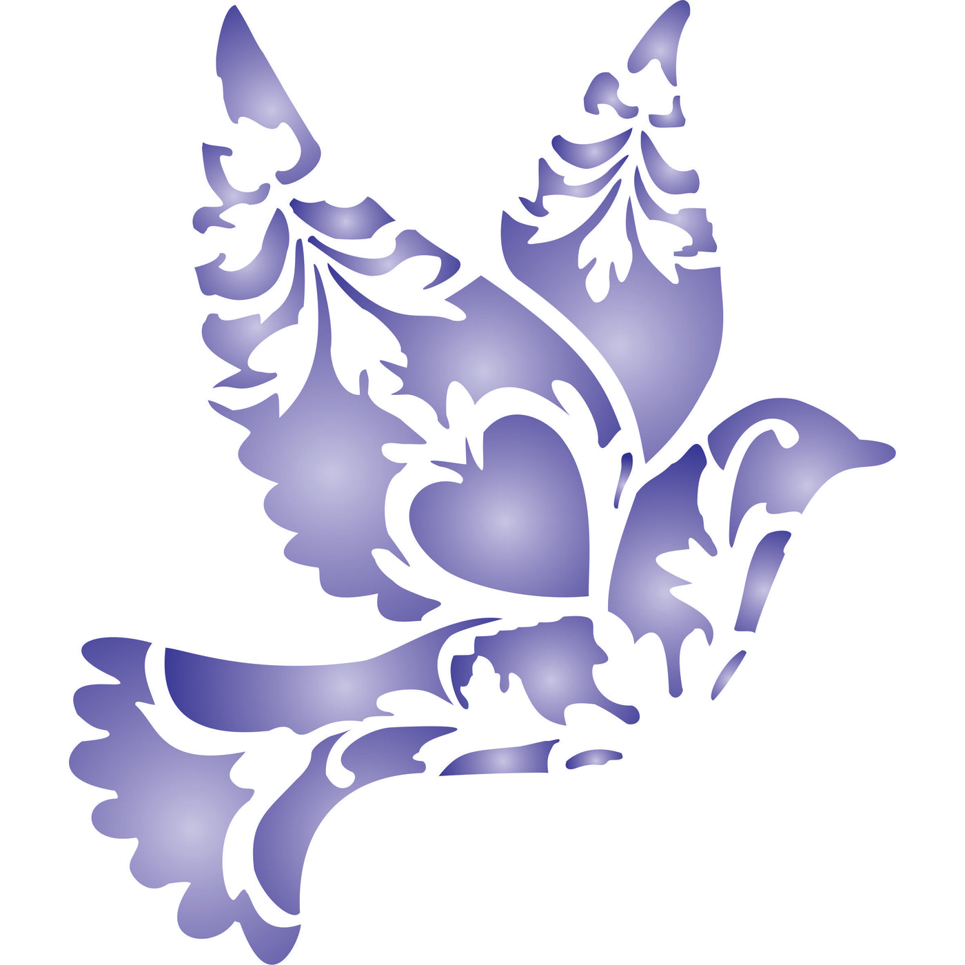 Decorative Bird Stencil - Stylized Decorative Animal Wildlife Birds