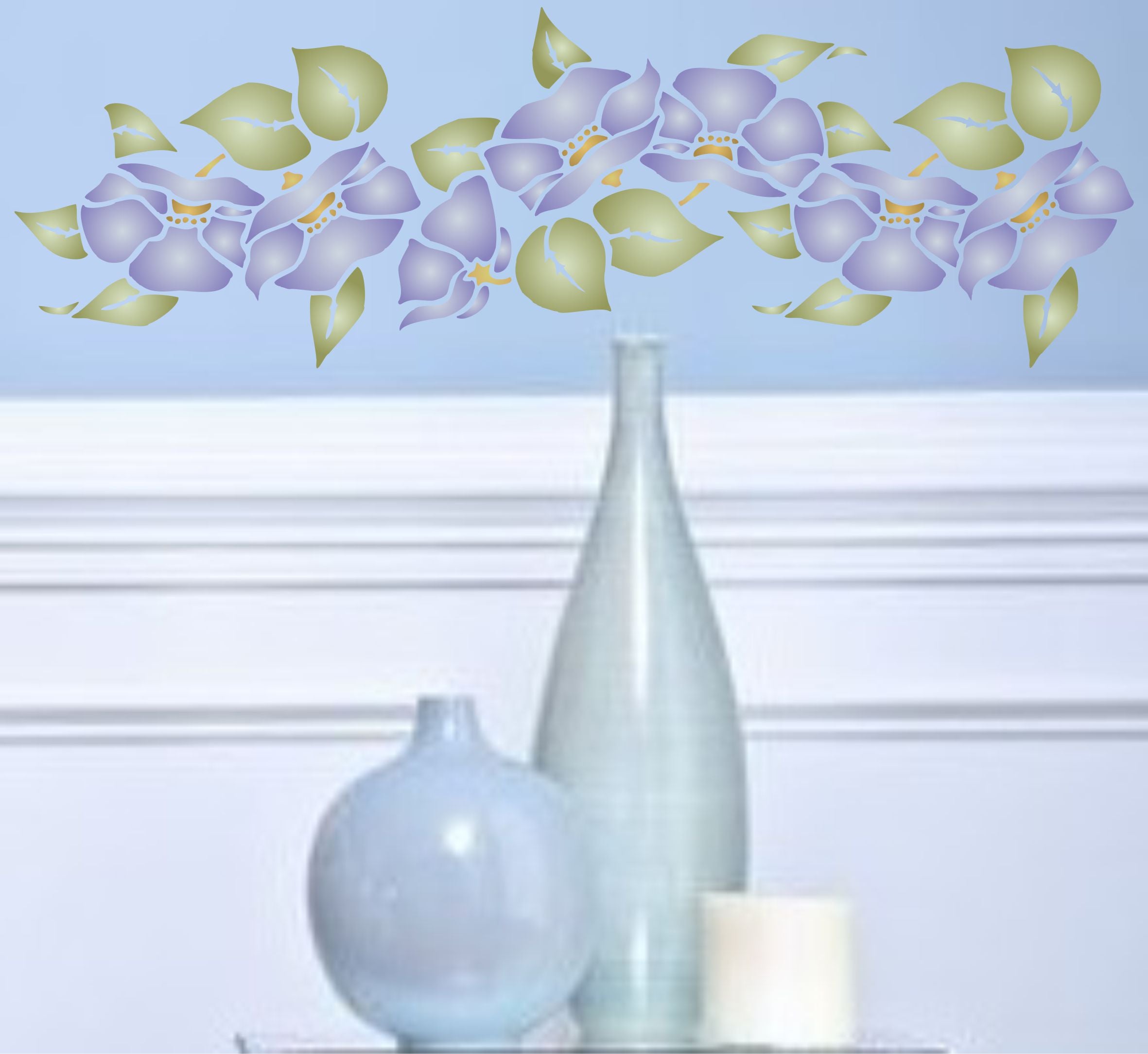 Morning Glory Stencil - Classic Border Flower