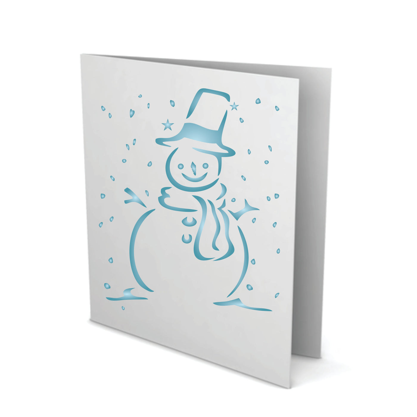 Snowman Stencil - Christmas Scrapbooking Decor & Card