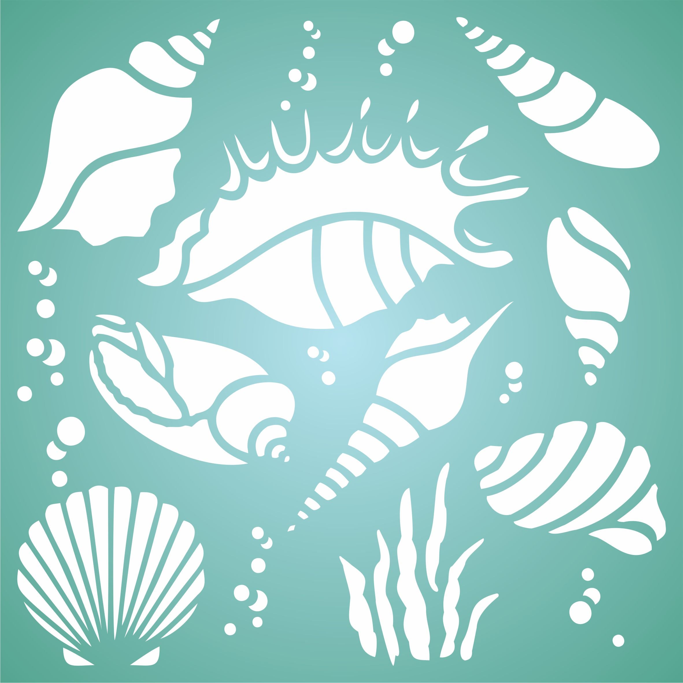 Shells Stencil - Sea Ocean Nautical Seashore Reef