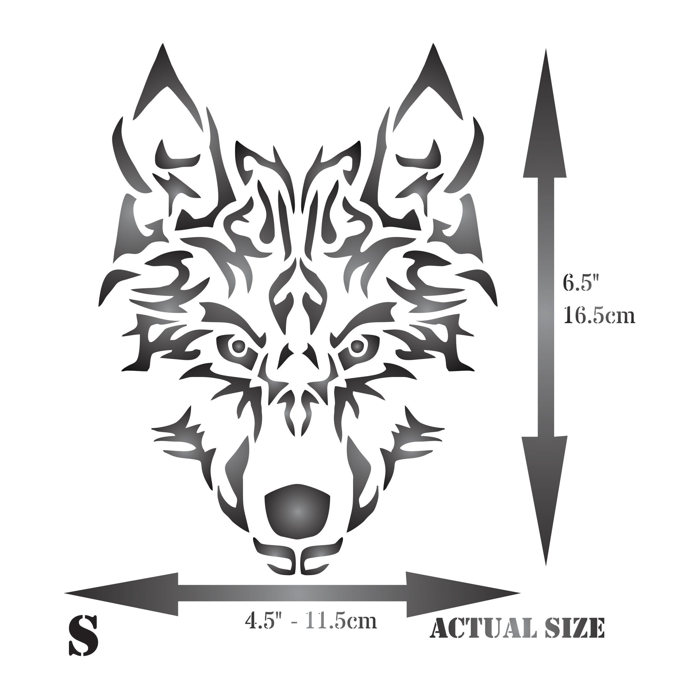 Wolf Stenci - Animal Artic Wolf Head