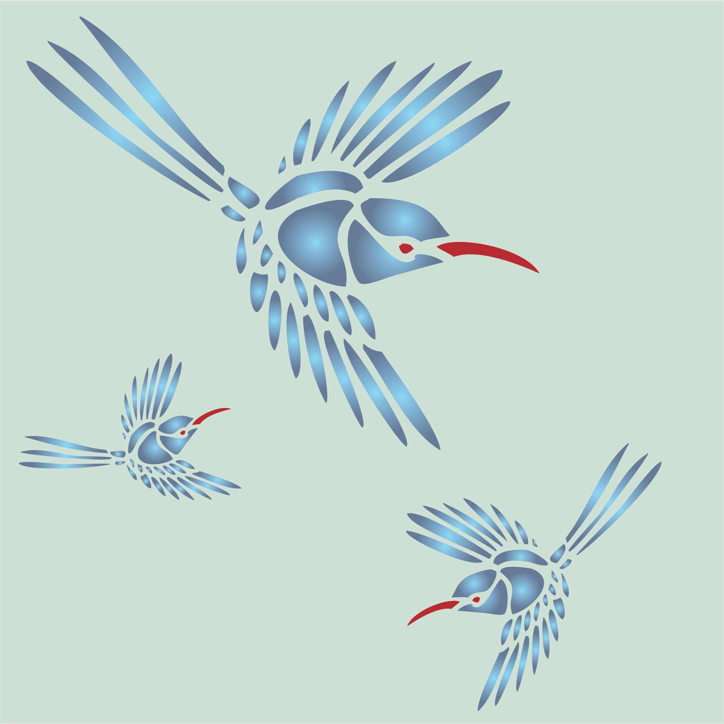 Hummingbird Stencil -Decorative Animal Wildlife Bird