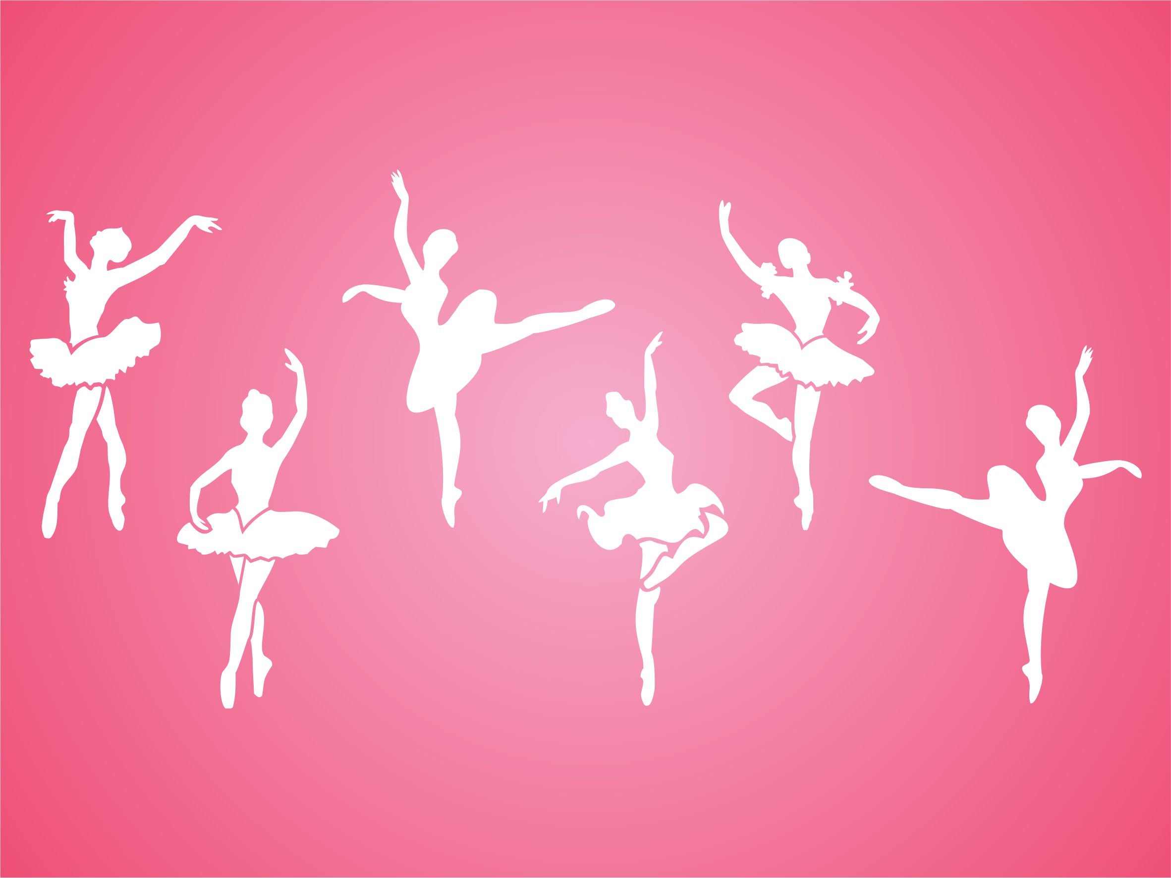 Ballerinas Stencil, 13.5 x 6.5 inch - Border Ballet Dancers Ballerina