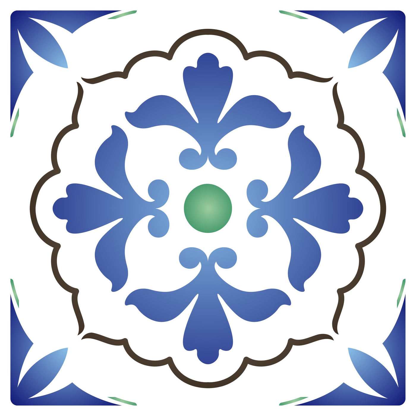 Italian Tile Stencil - Talavera Mexican Moroccan Turkish Tile