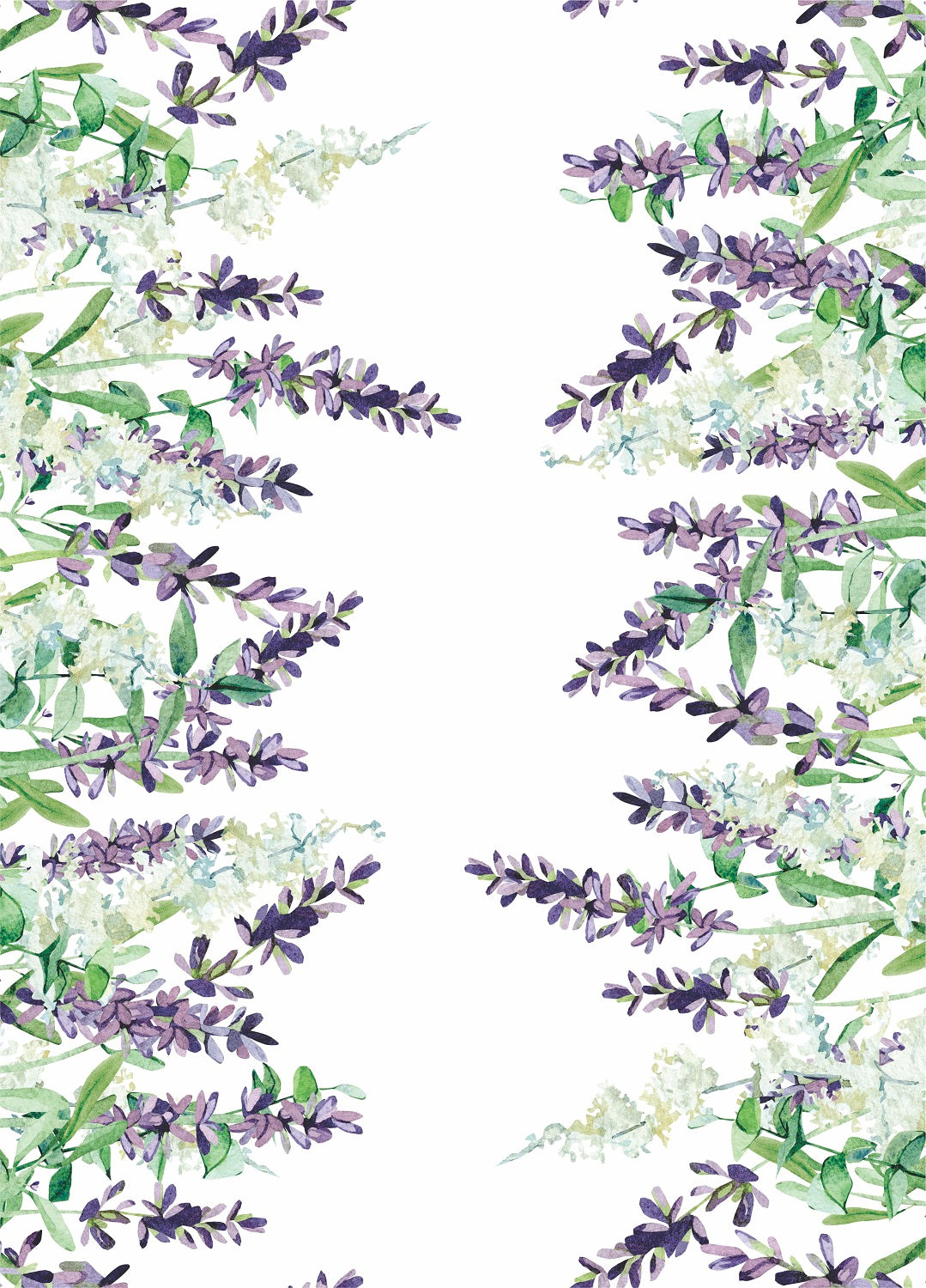 Lavender 2 Border Rice Paper- 13 Sheets Printed Mulberry Paper Border 36gsm