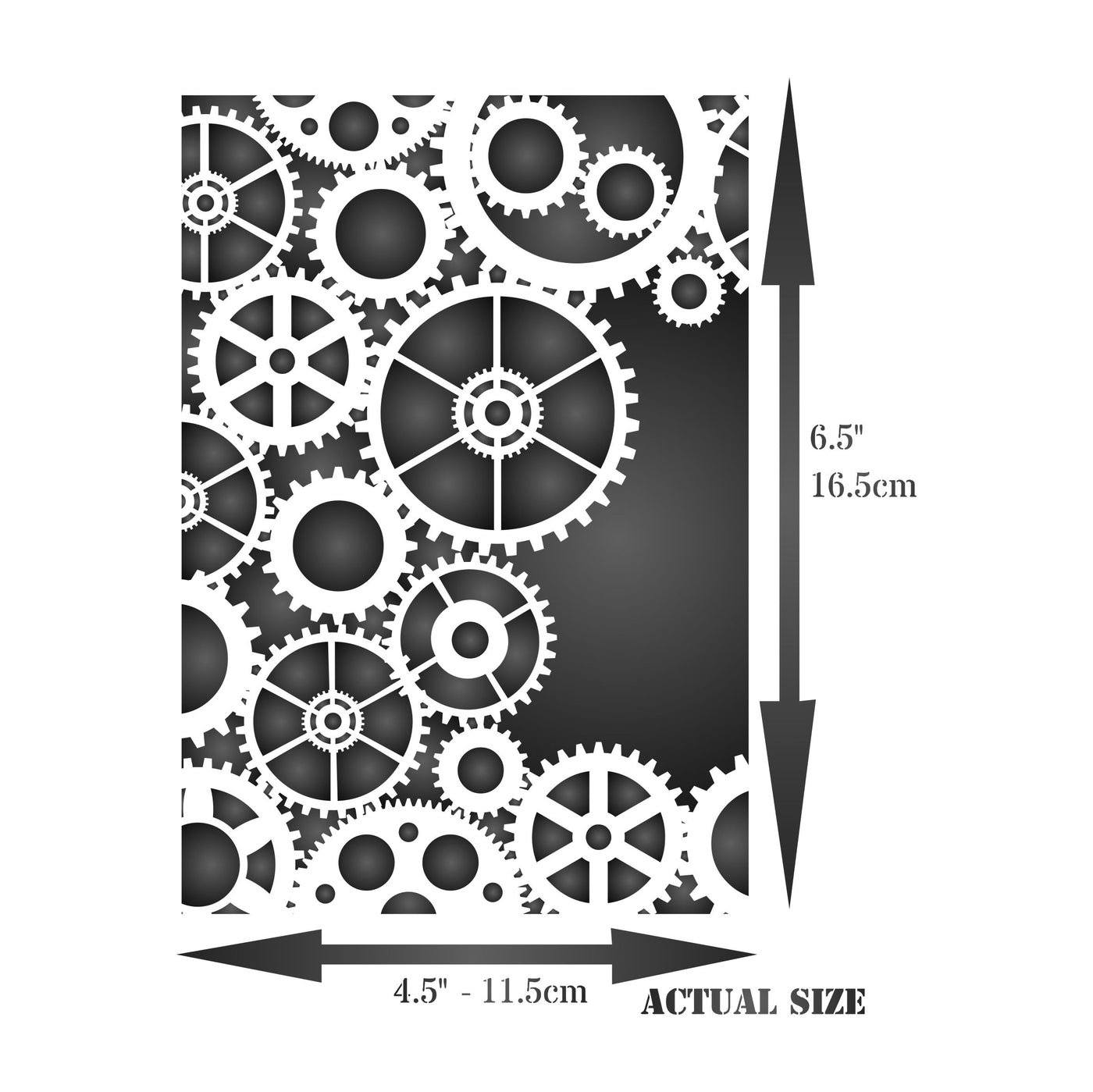 Gears Layering Stencil, 4.5 x 6.5 inch - Steampunk Mask use to Add Texture