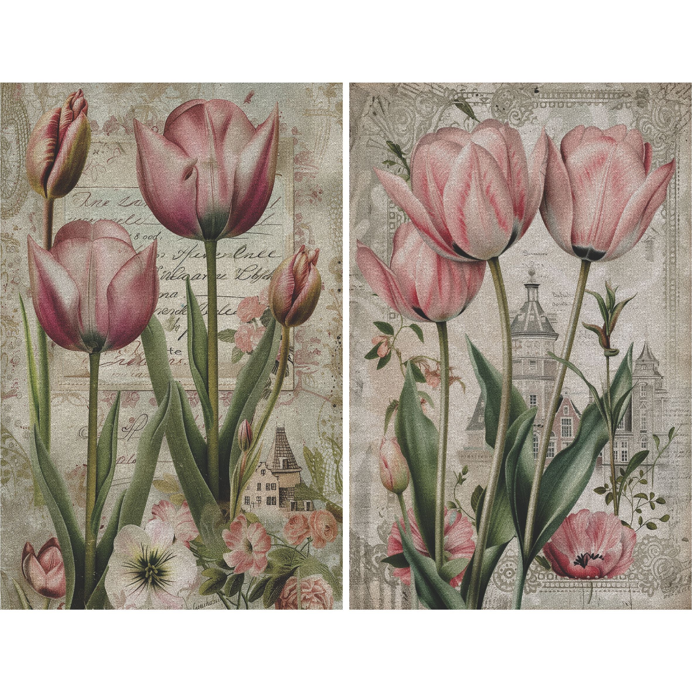 Tulips Decoupage Rice Paper, 8 x 10.5 inch - for Scrapbooking Cards Crafts