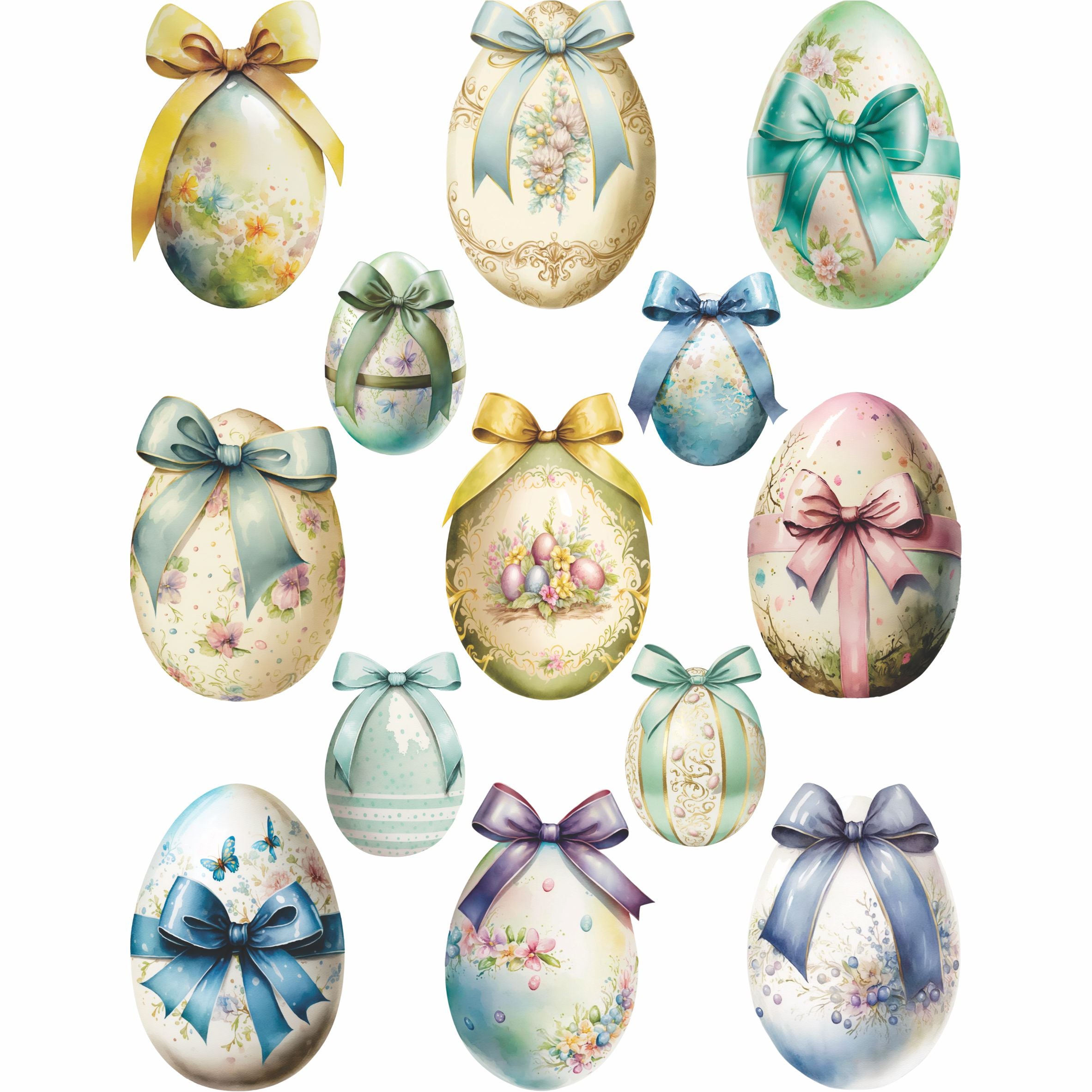 Easter Eggs Rice Paper, 8 x 10.5 inch - for Decoupage Furniture Crafts