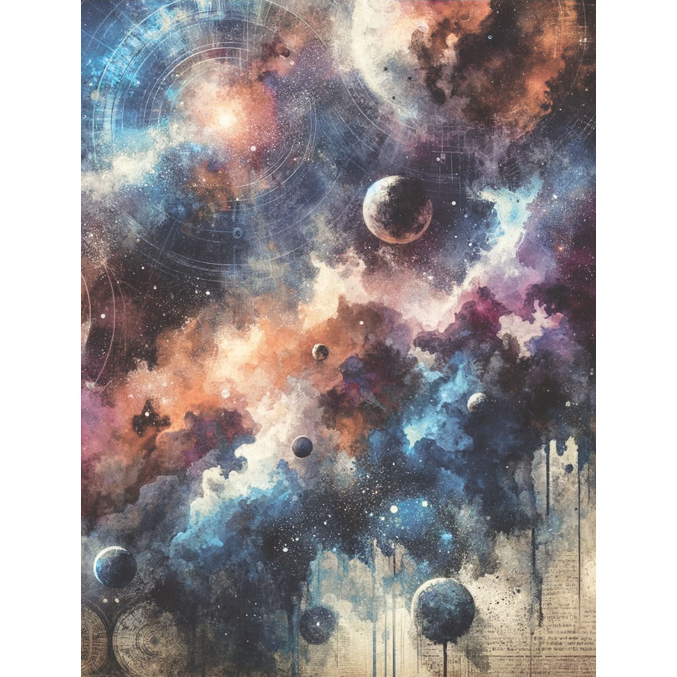 Cosmic Rice Paper, 8 x 10.5 inch - for Decoupage Scrapbooking Cards Crafts