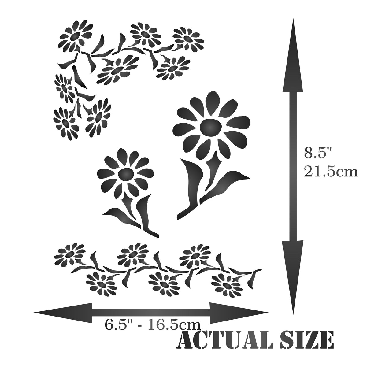 Gerbera Daisy Stencil, 16.51 x 21.59 cm - Mix Media Layering Classic Flower Designs
