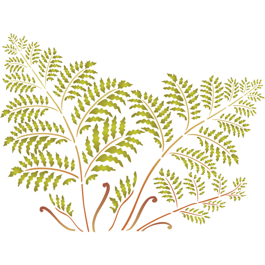 Tree Fern Stencil , 20.5 x 15 inch- Large Tropical Ferns