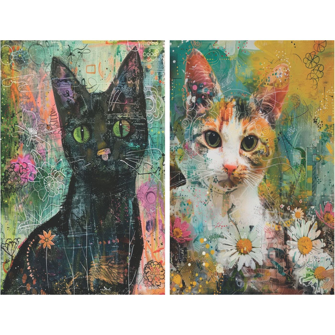 Cats Decoupage Rice Paper, 8 x 10.5 inch - for Decoupage Scrapbooking Crafts