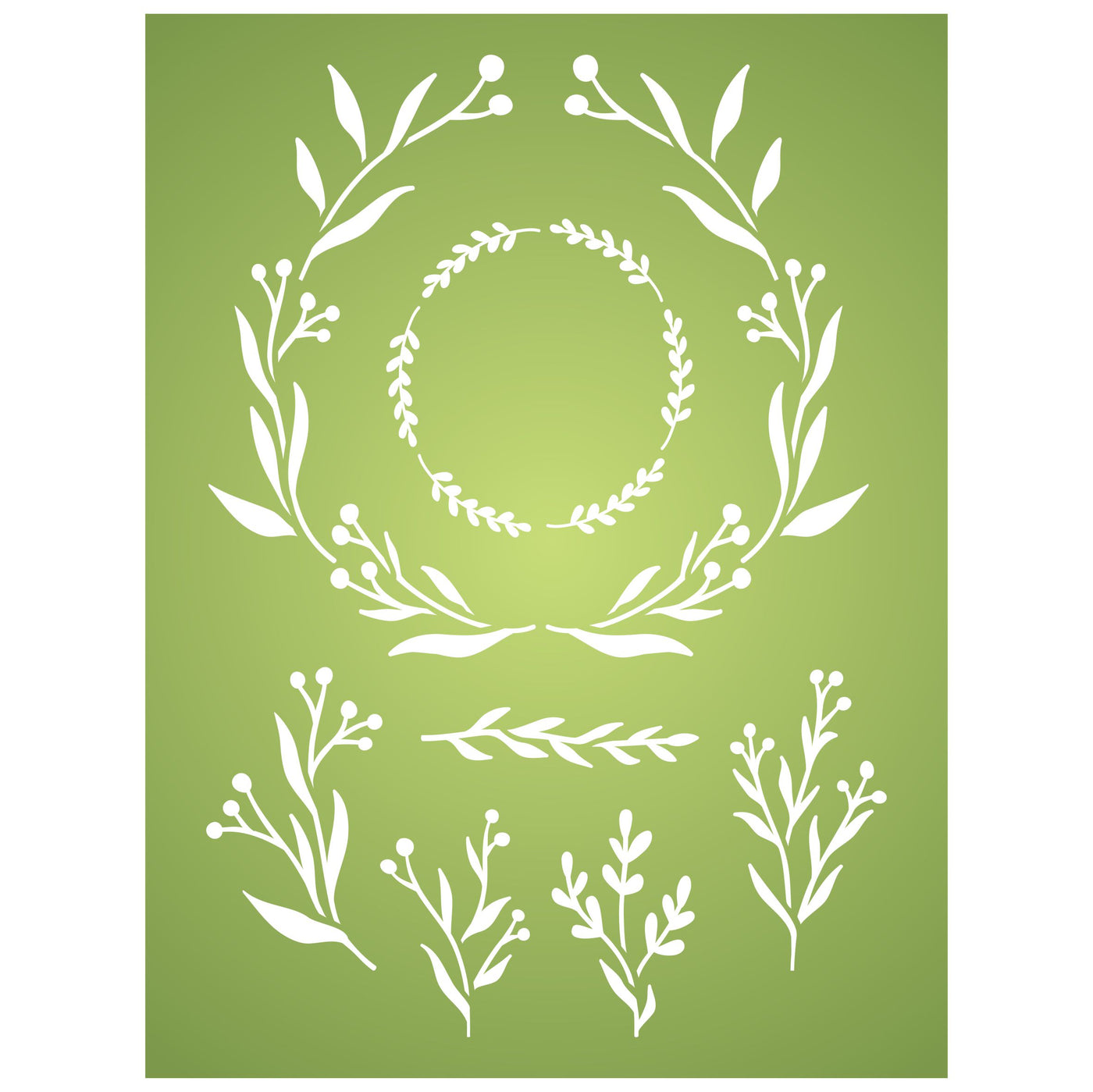 Olive Leaf Layering Stencil, 4.5 x 6.5 inch - Wreath Mask use to Add Texture