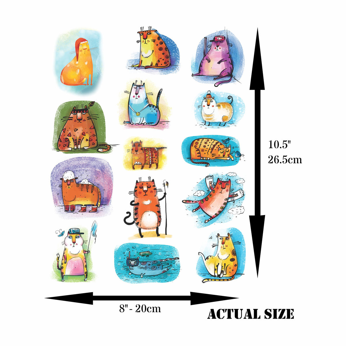 Cartoon Animals Rice Paper, 20.32 x 26.67 cm - for Decoupage Furniture Crafts