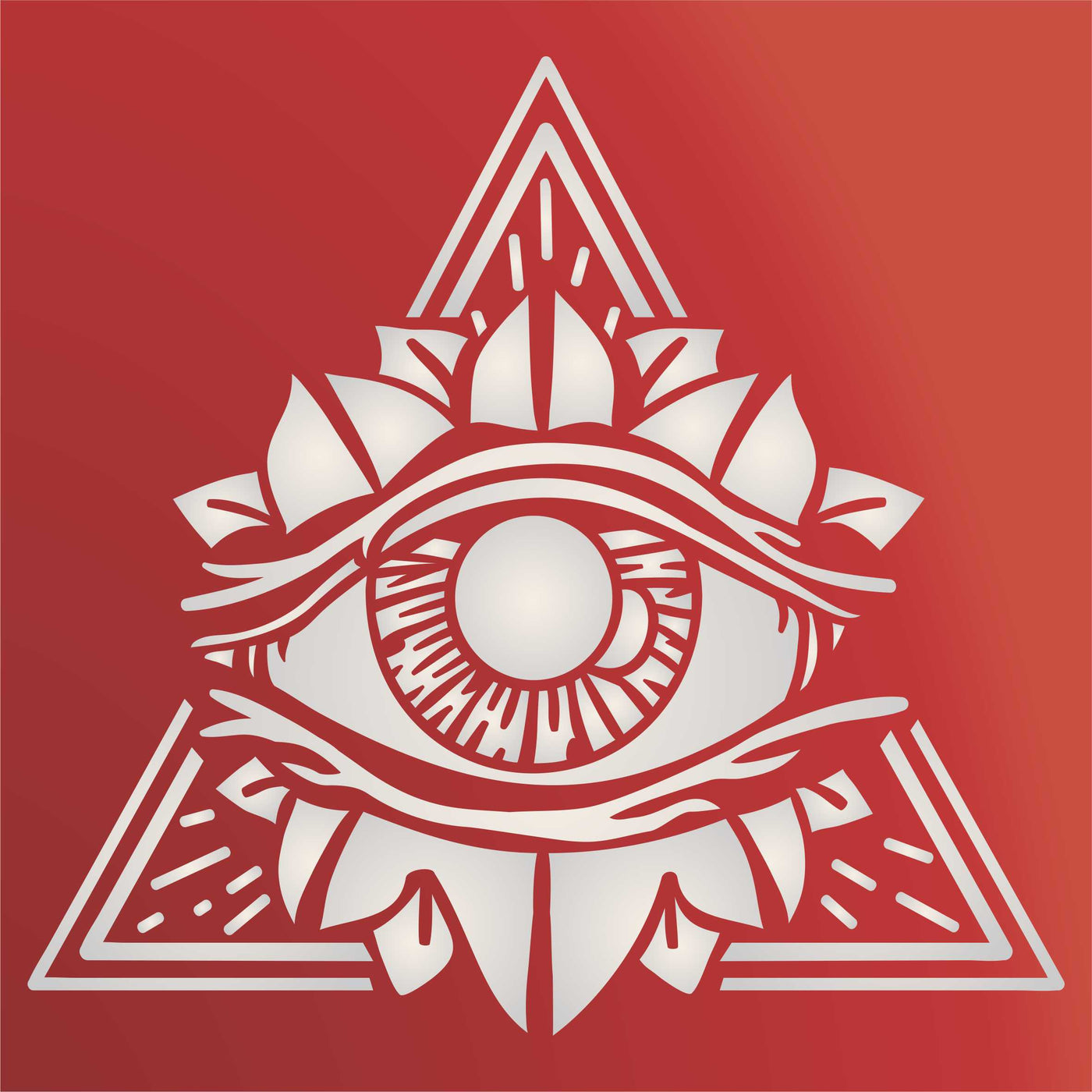 All Seeing Eye Stencil - Pyramid Symbol Eye of Providence Triangle Magic