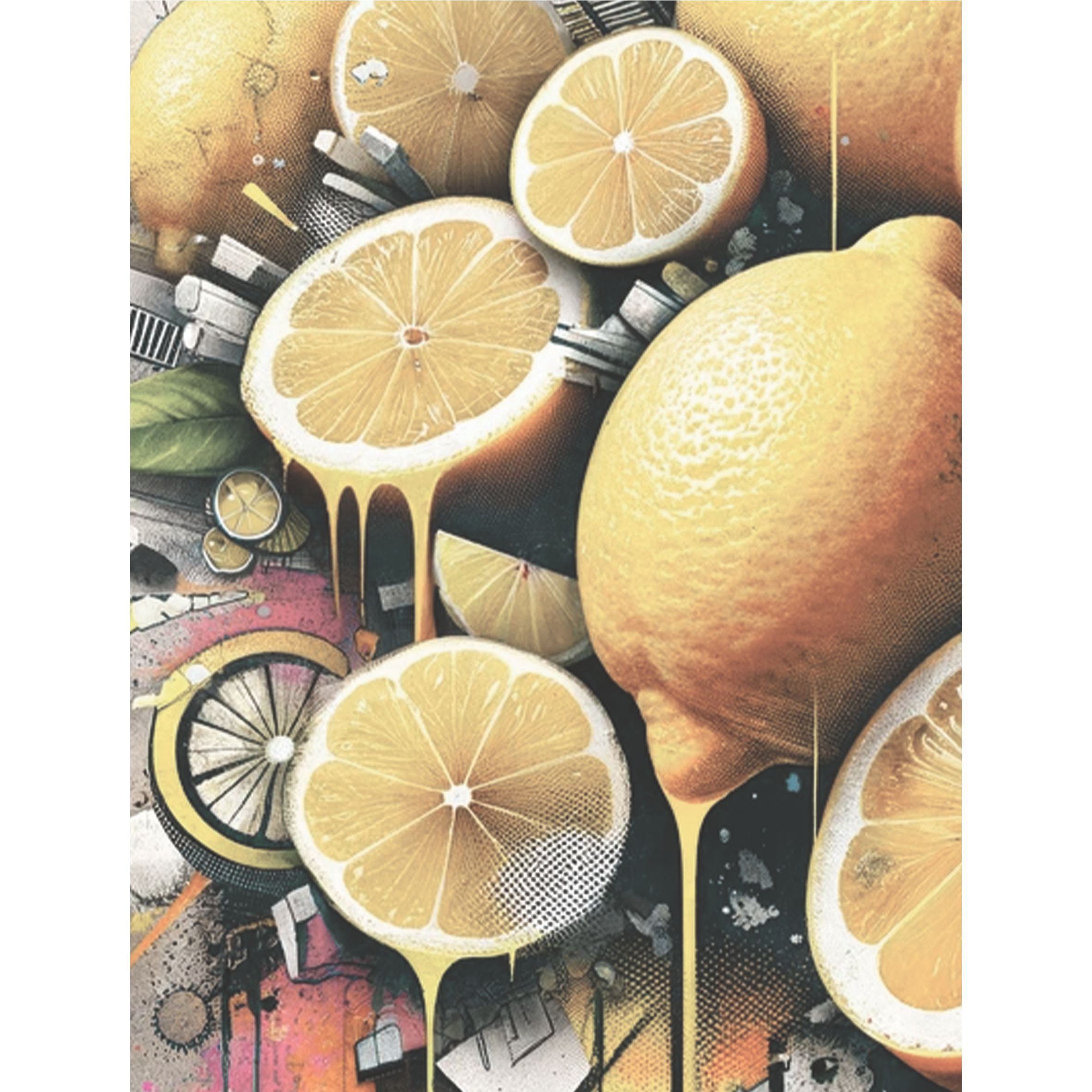 Lemons Rice Paper, 8 x 10.5 inch - for Decoupage Scrapbooking Cards Crafts