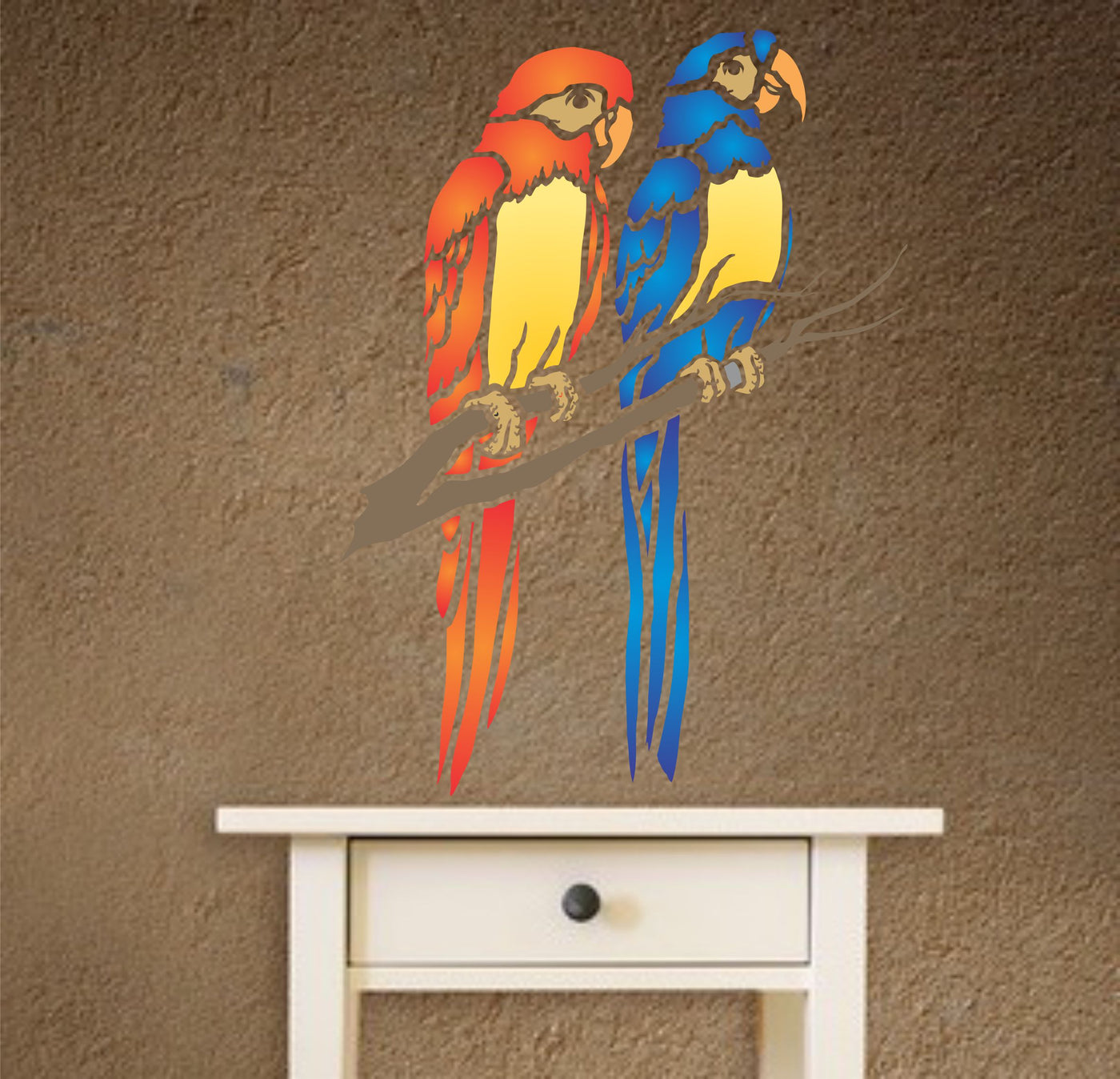 Parrot Stencil - Animal Wildlife Macaw Bird