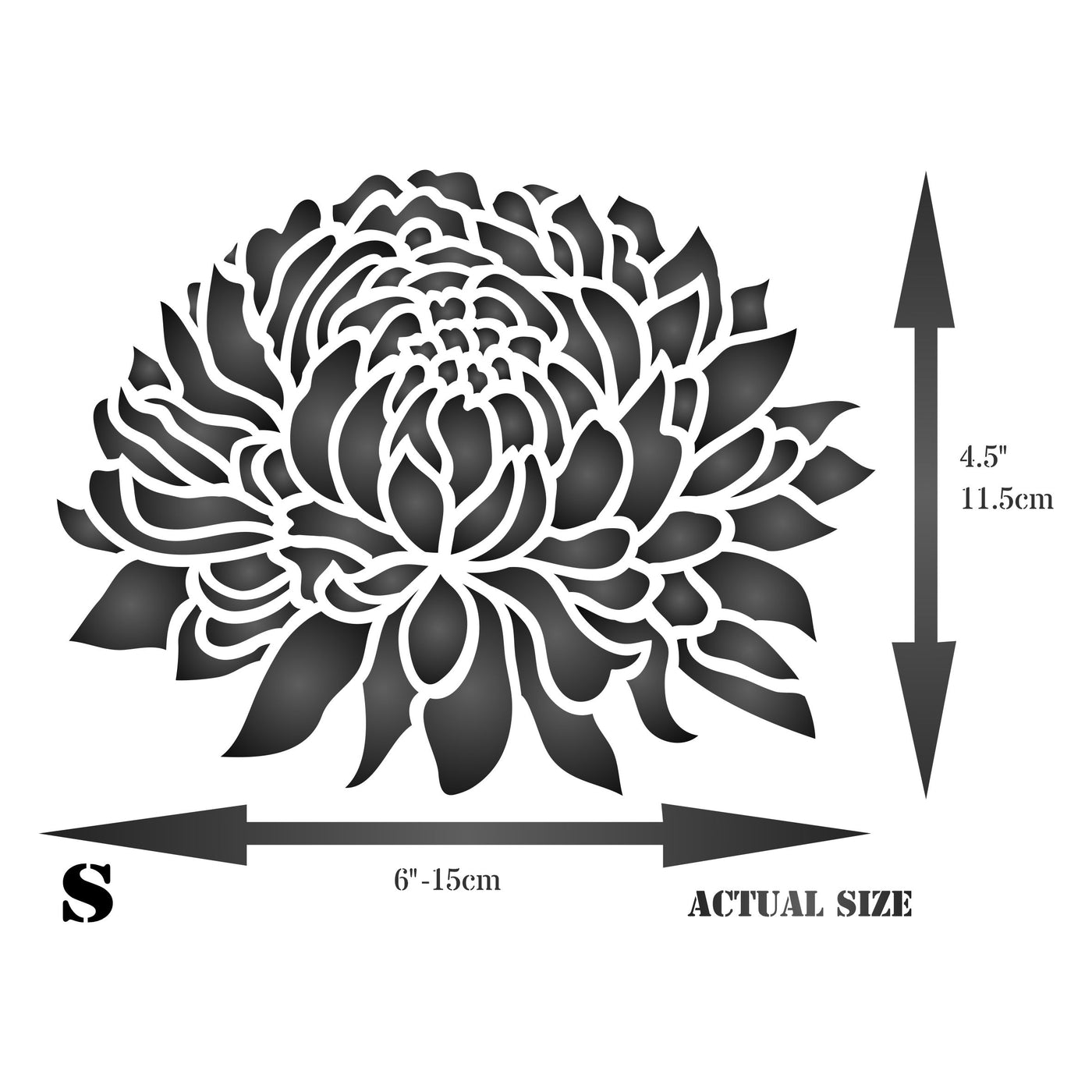 Chrysanthemum Stencil - Large Flower Flora Mums