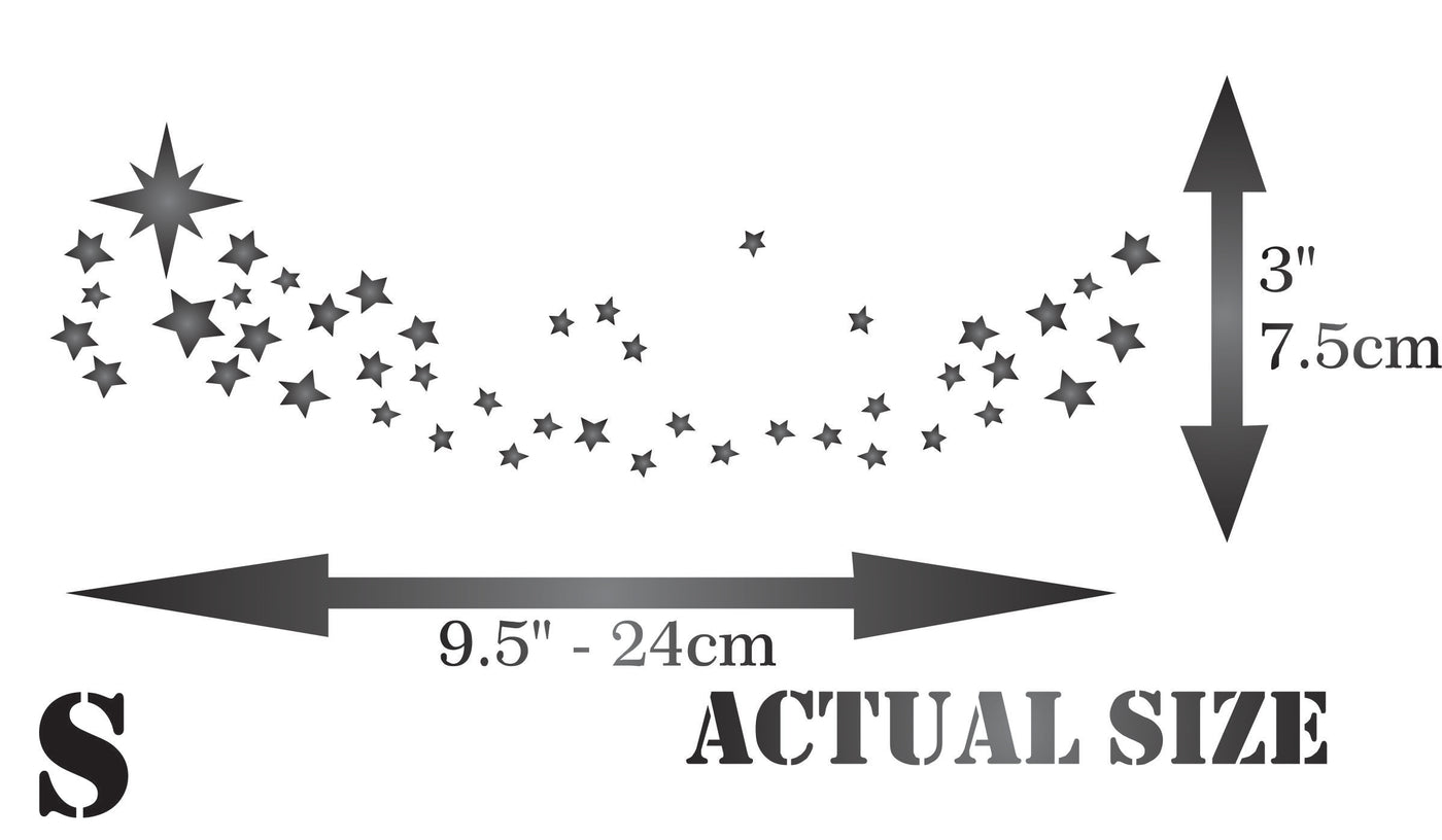 Stars Stencil - Celestial Star Border for Painting Template