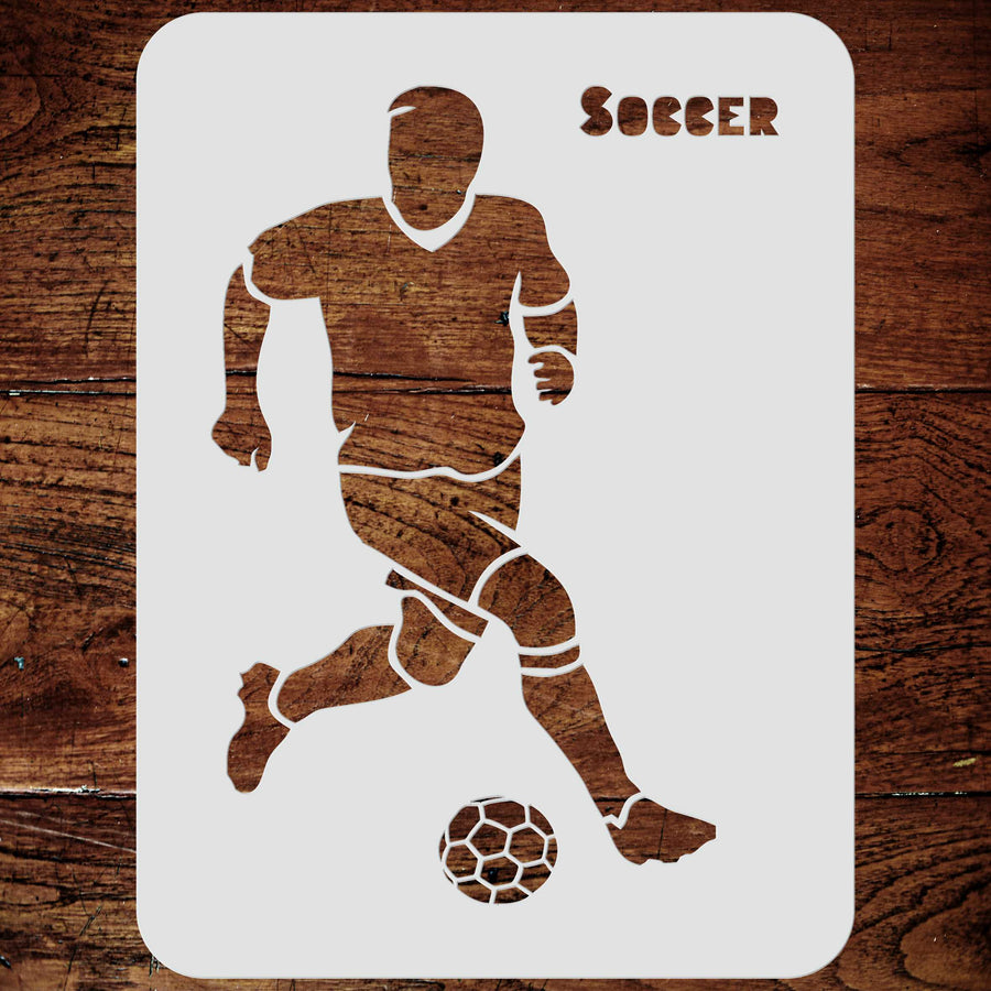 Soccer Stencil - Athlete UK Football Soccer Player Ball Word Quote