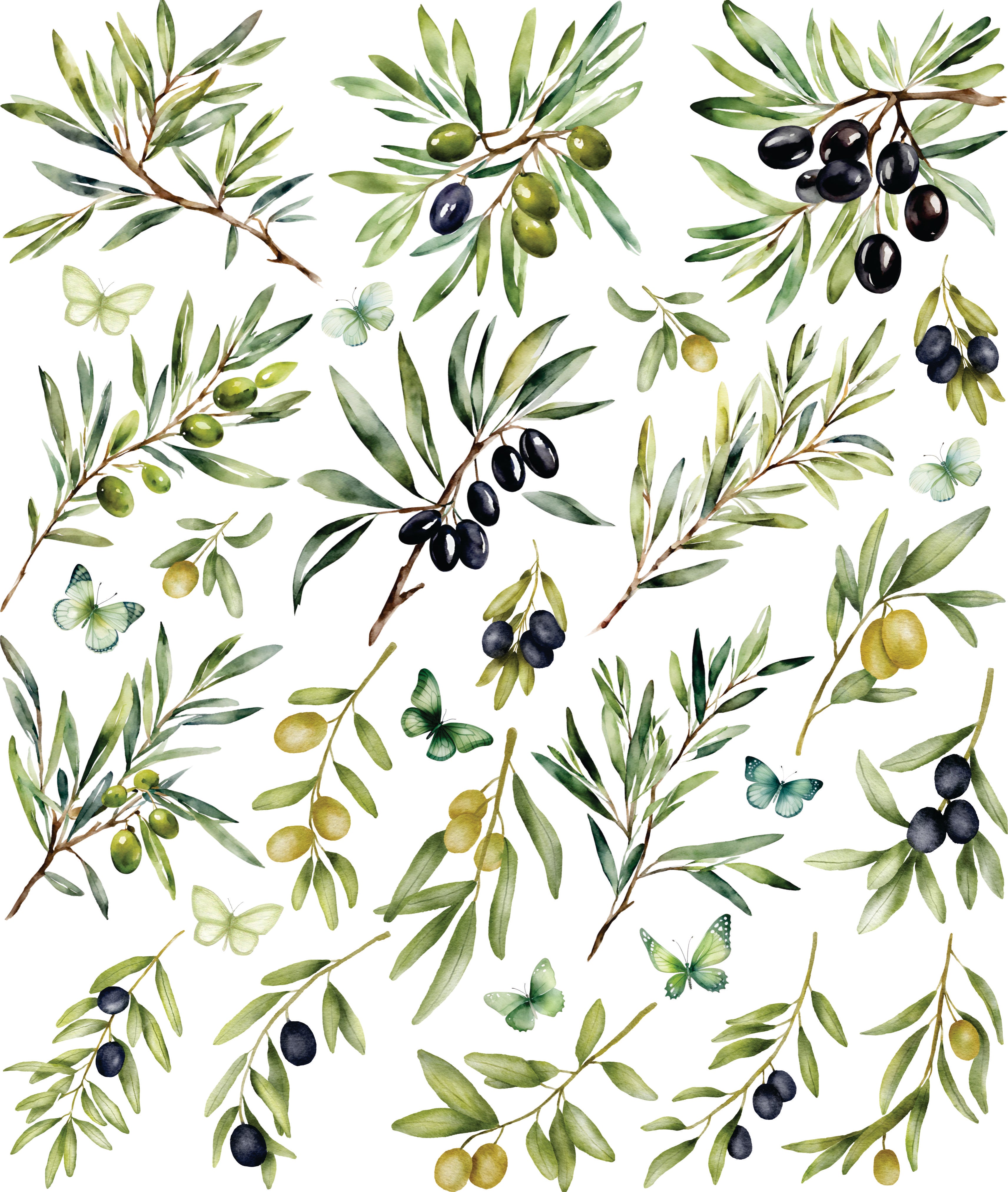 Olive Decoupage Rice Paper, 11.5 x 14.5 inch - for Journal Cards Crafts