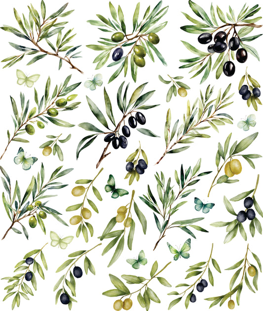 Olive Decoupage Rice Paper, 29.21 x 36.83 cm - for Journal Cards Crafts