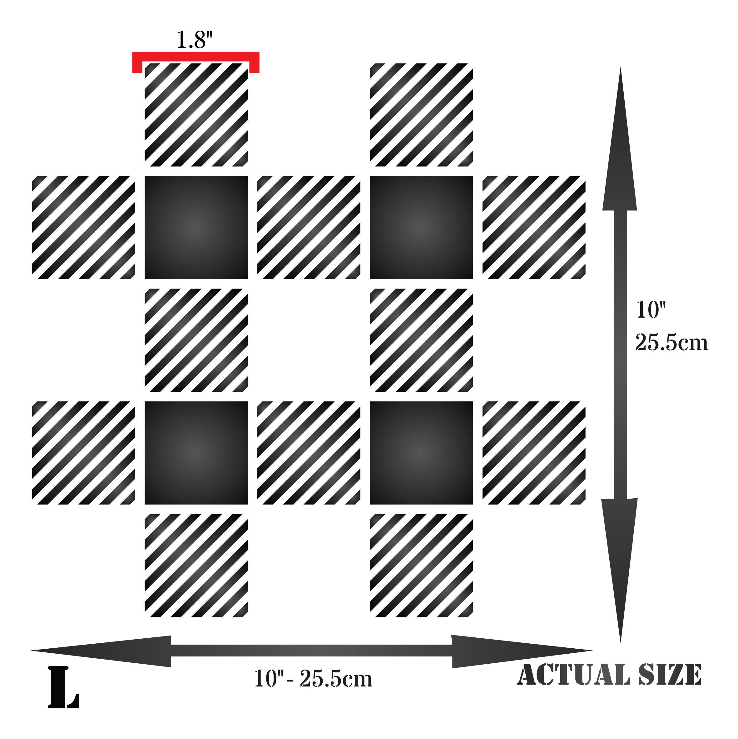 Buffalo Plaid Stencil - Folk Art Gingham Check Pattern Allover